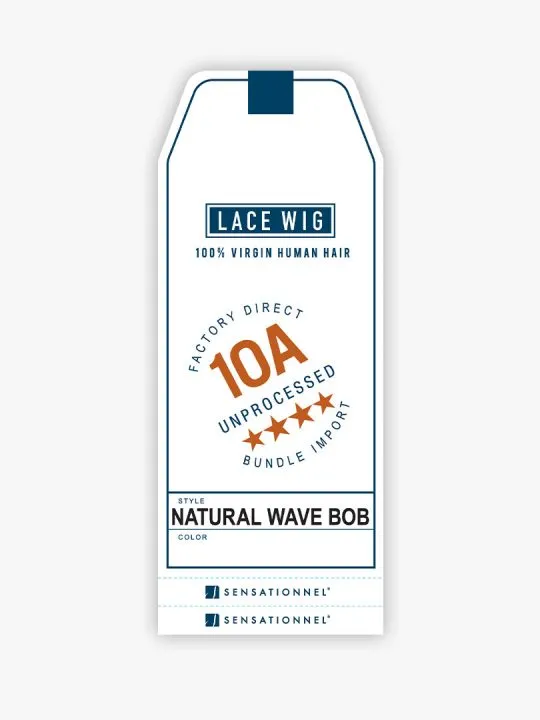 10A Natural Wave Bob Lace Wig Natural Black