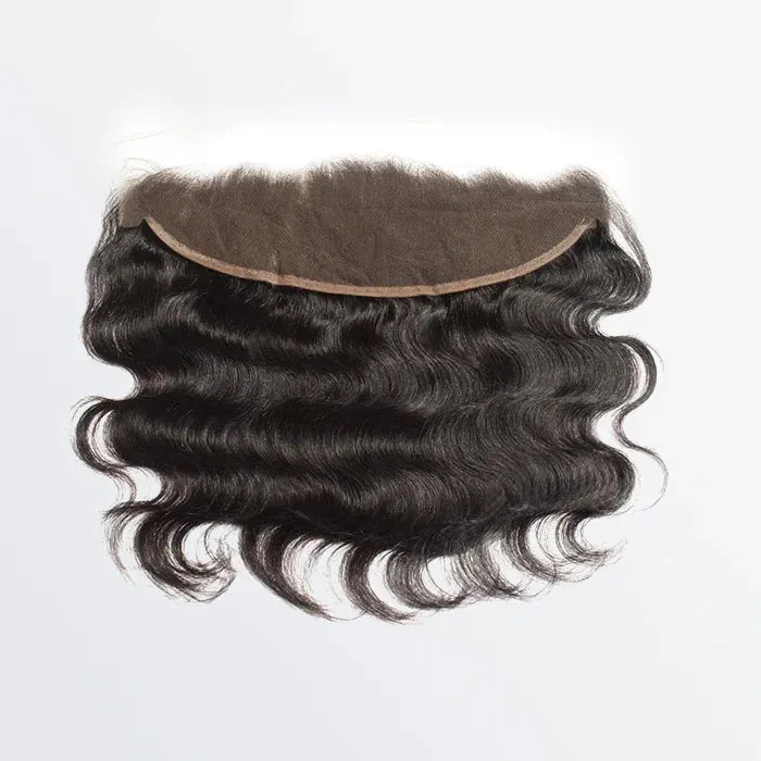 14-20 Inch 13" x 4" Body Wavy Free Parted Frontal #1B Natural Black - Human Hair Frontal