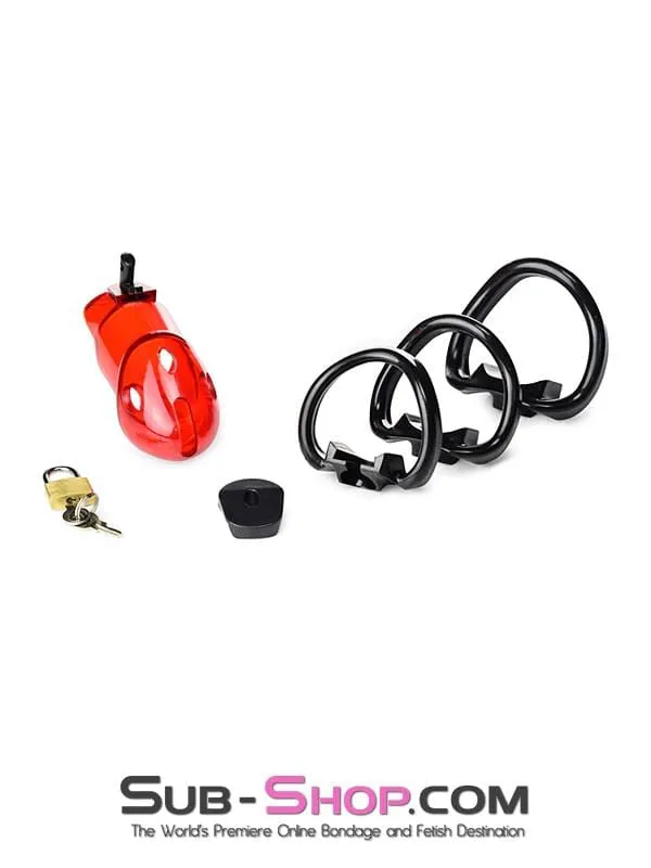 2619R      Caught Red Handed Locking Cock & Ball Chastity Set - MEGA Deal