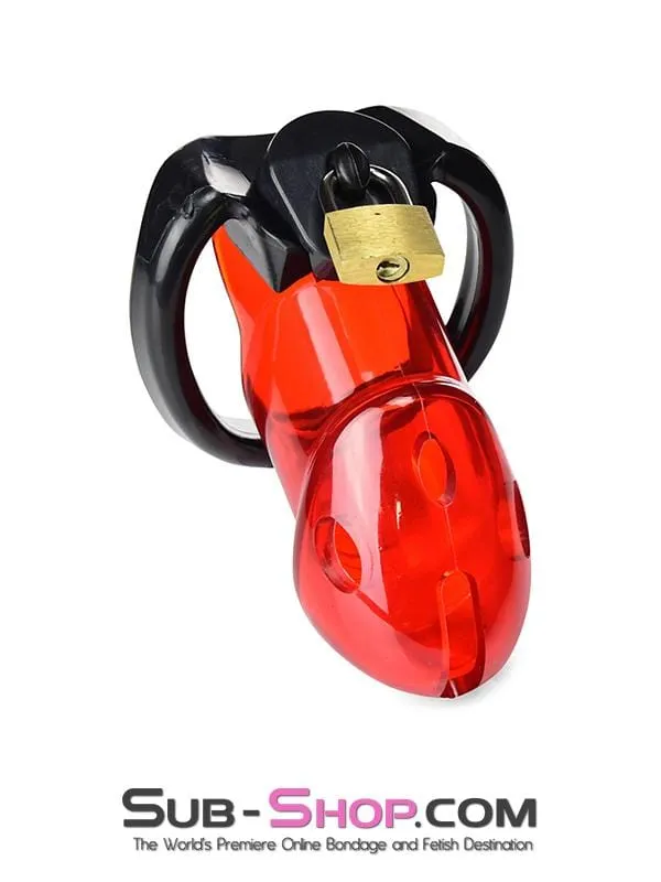 2619R      Caught Red Handed Locking Cock & Ball Chastity Set