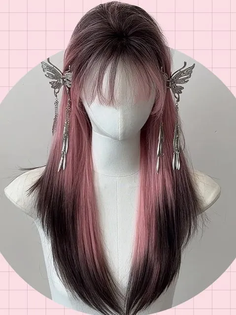 3 Options Long Straight Synthetic Wig With Bangs