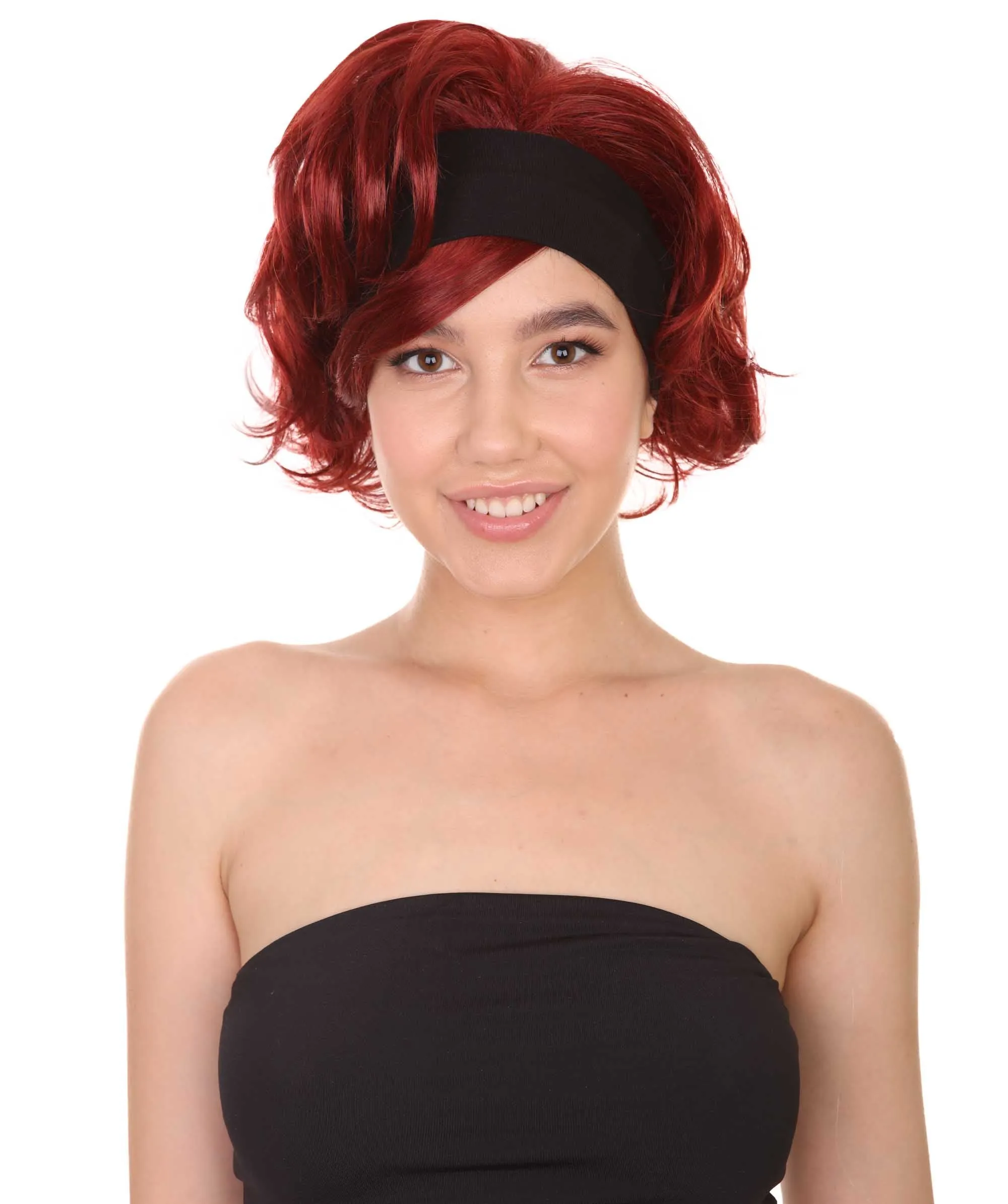 60's Womens Go-Go Wig with Headband | Auburn Vintage Wig | Premium Breathable Capless Cap