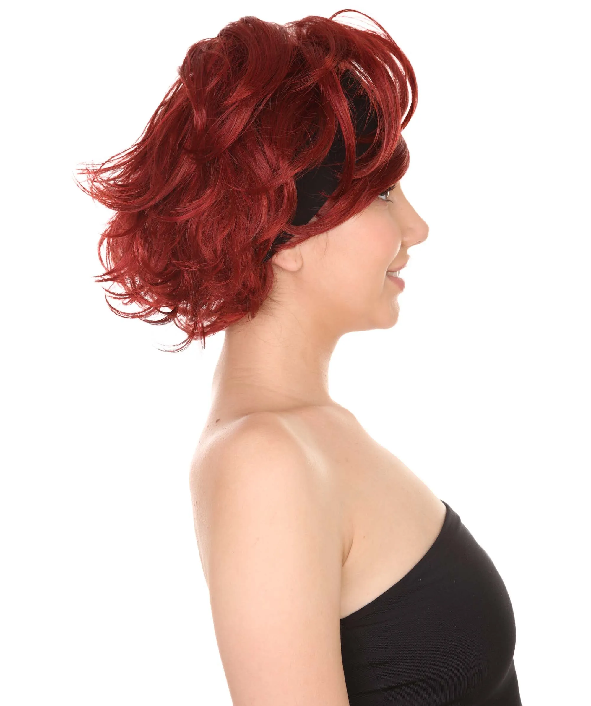 60's Womens Go-Go Wig with Headband | Auburn Vintage Wig | Premium Breathable Capless Cap