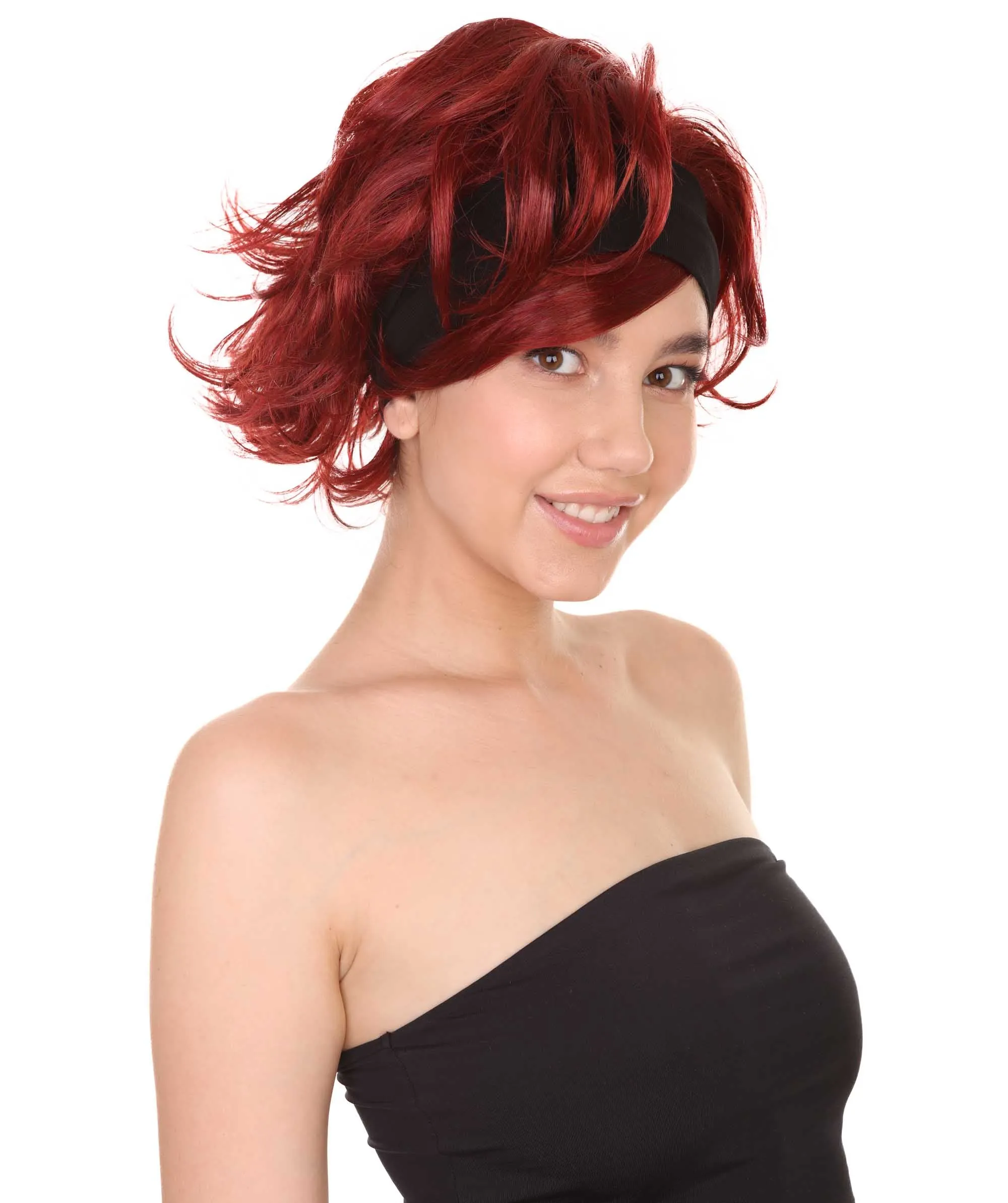 60's Womens Go-Go Wig with Headband | Auburn Vintage Wig | Premium Breathable Capless Cap