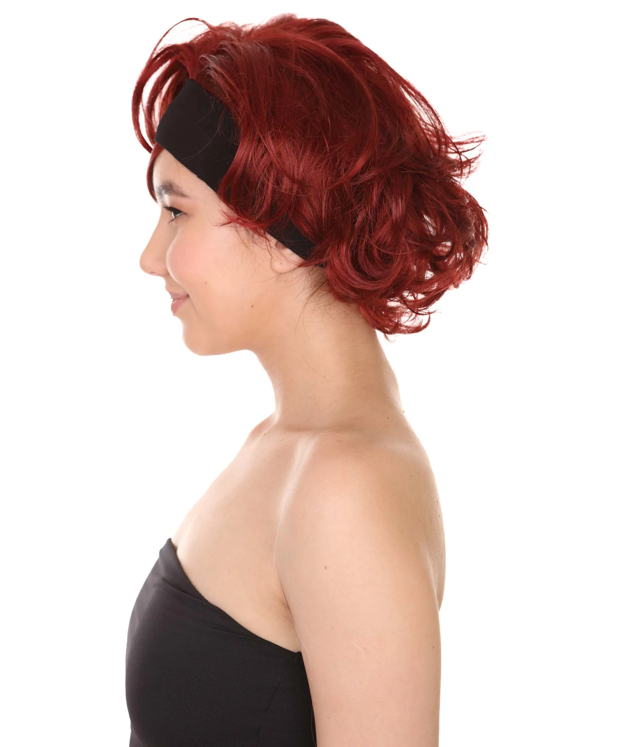 60's Womens Go-Go Wig with Headband | Auburn Vintage Wig | Premium Breathable Capless Cap