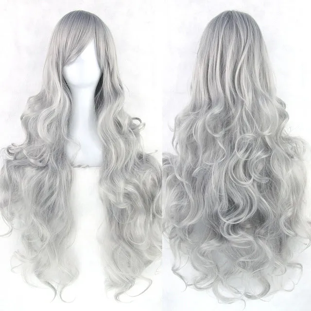 80 cm Deep Steel Wavy Long Cosplay Wig