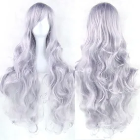 80 cm Steel Gray Wavy Long Cosplay Wig