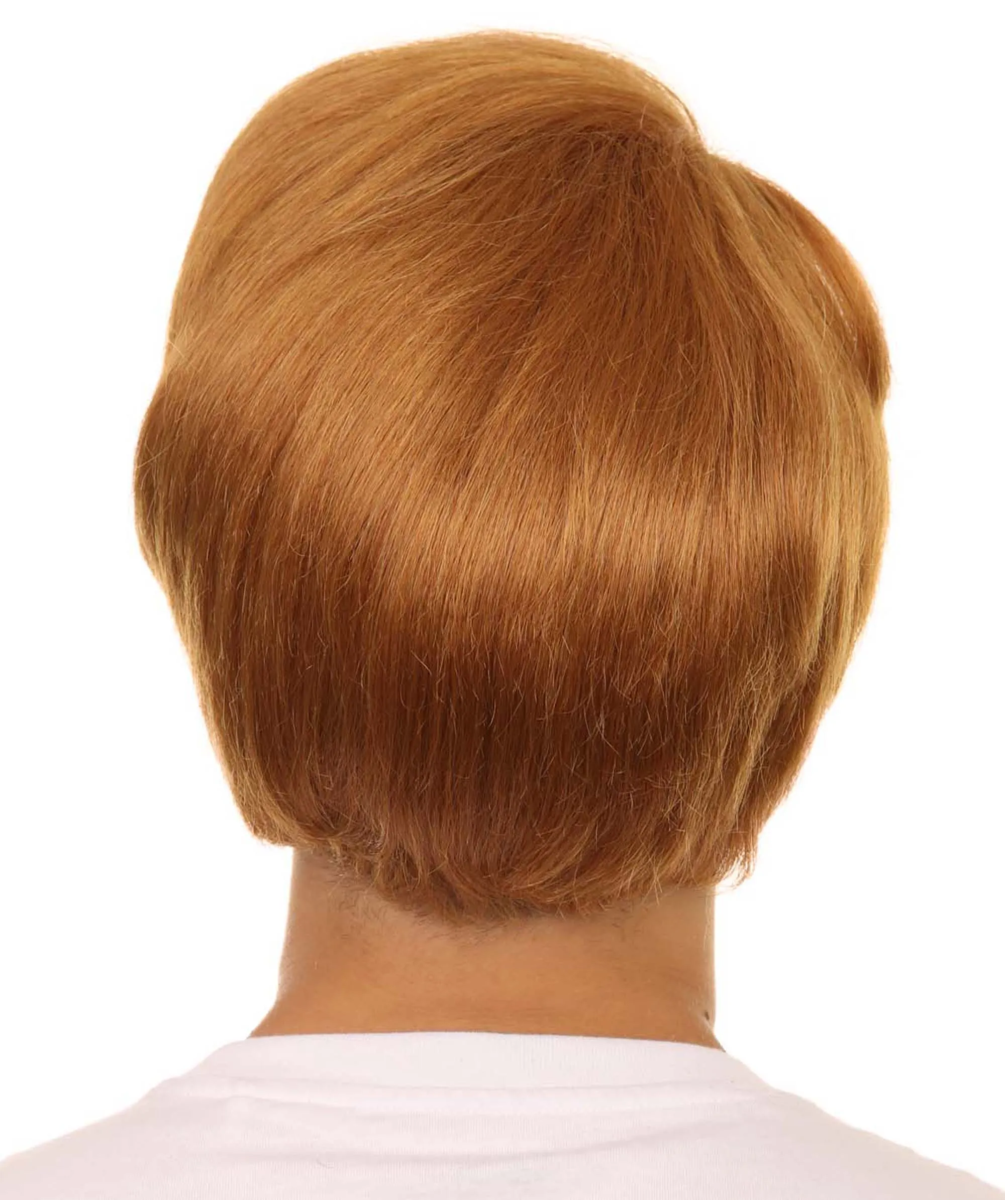 Adult Men's 13" Inch Short Length Straight Auburn Costume Hair Replacement Synthetic Cosplay Anime Halloween Groovy Shaggy Wig| Synthetic Fiber Soft Hair