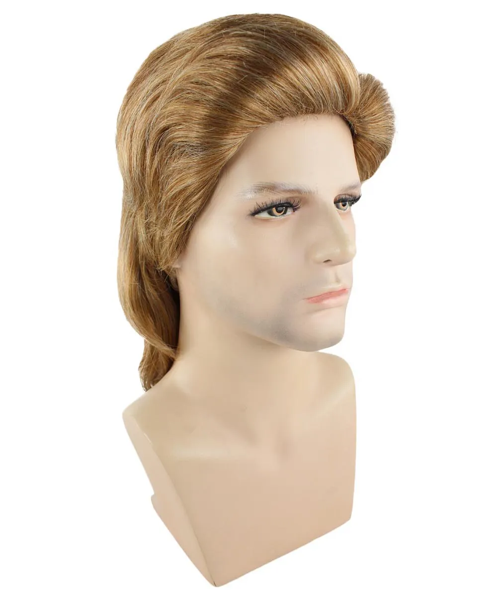 Adult Men's 80's Mullet Wig Brown | Premium Breathable Capless Cap