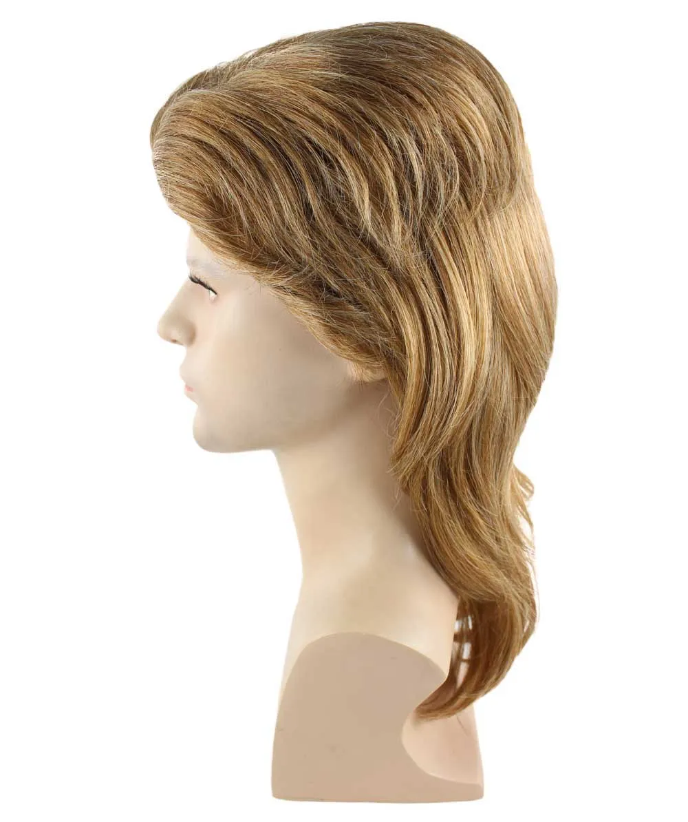 Adult Men's 80's Mullet Wig Brown | Premium Breathable Capless Cap