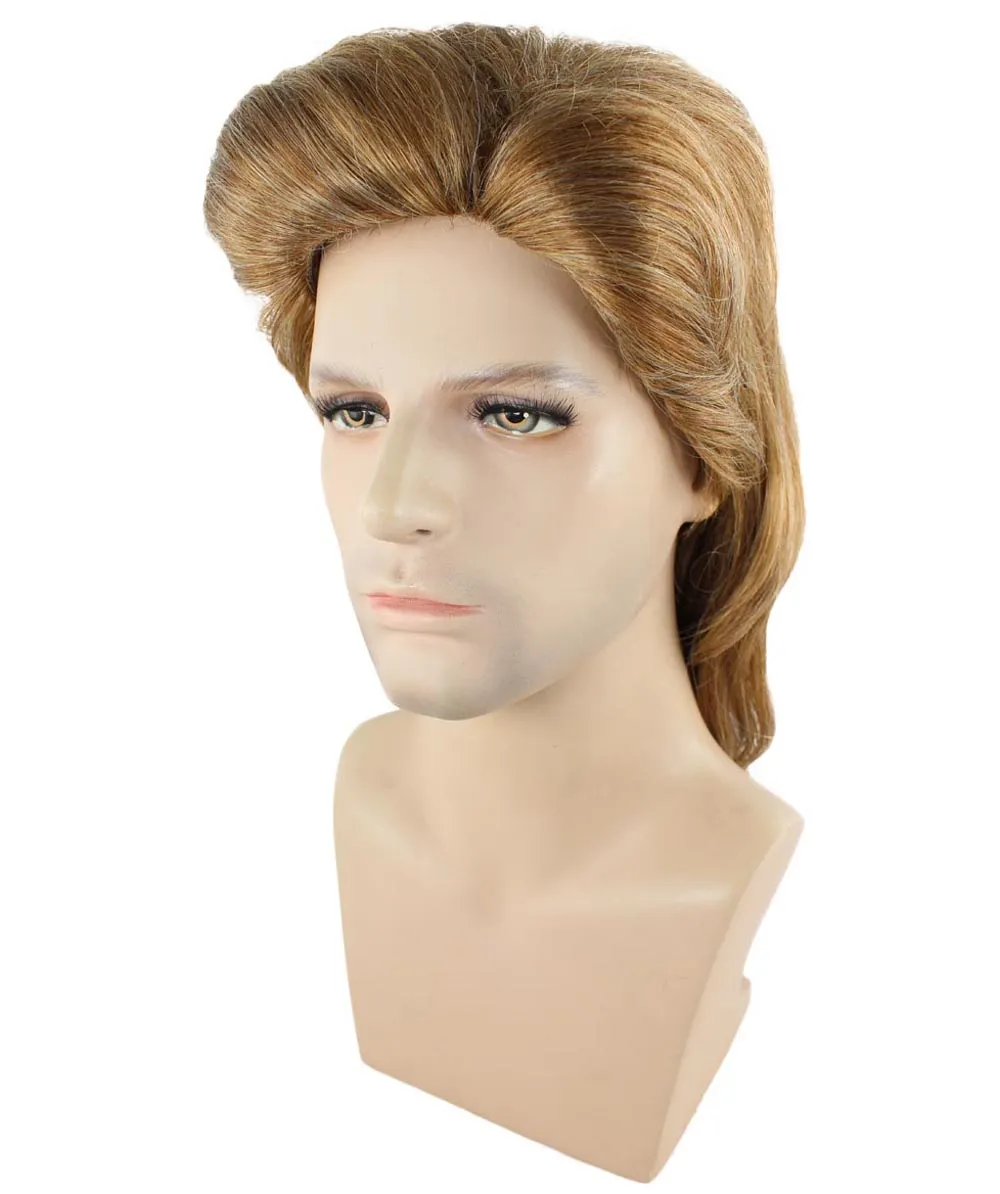 Adult Men's 80's Mullet Wig Brown | Premium Breathable Capless Cap