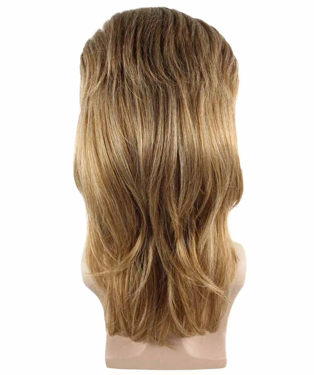 Adult Men's 80's Mullet Wig Brown | Premium Breathable Capless Cap