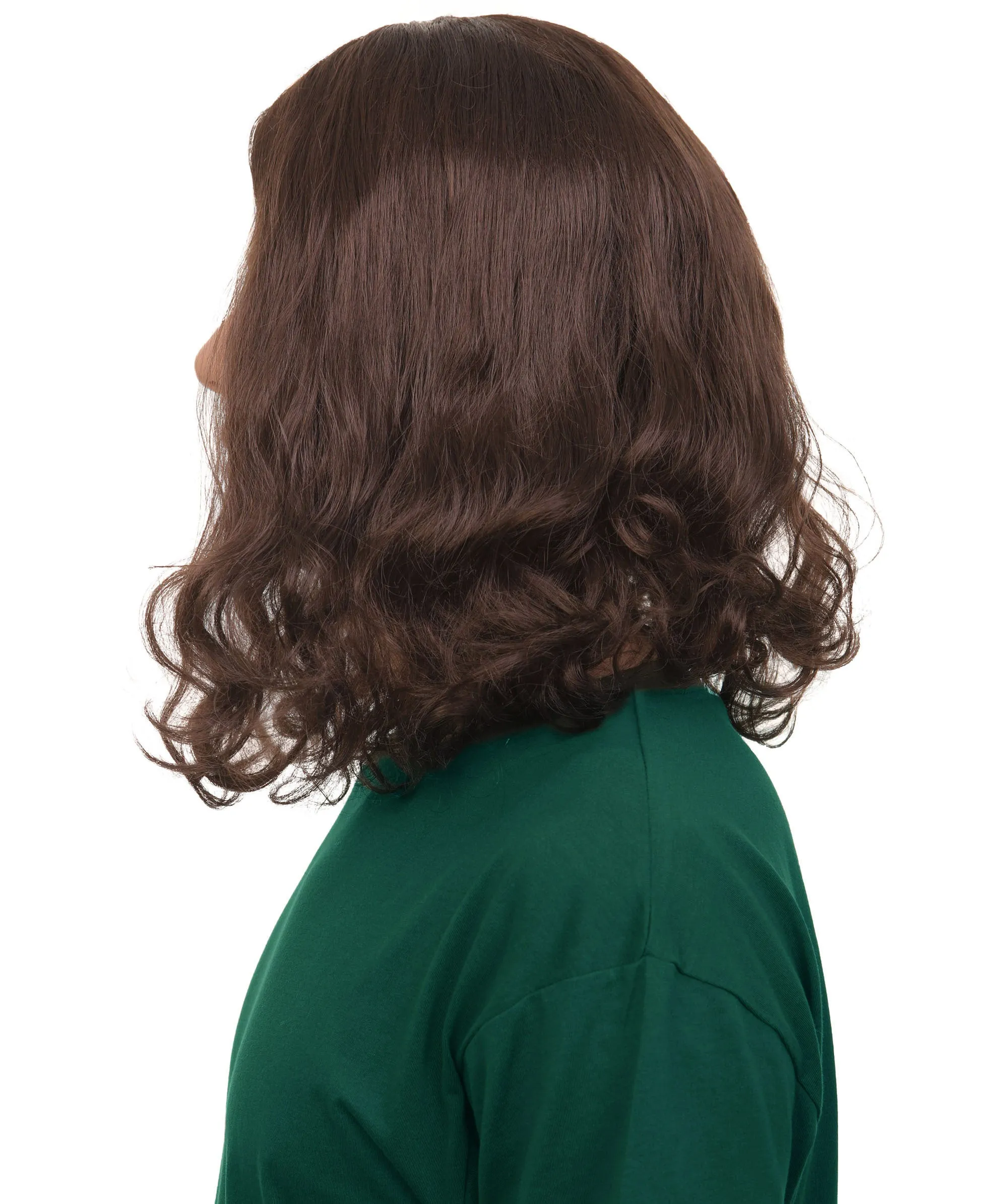 Adult Men's Brown Barebone Long Wavy Wig | Best for Halloween | Flame-retardant Synthetic Fiber