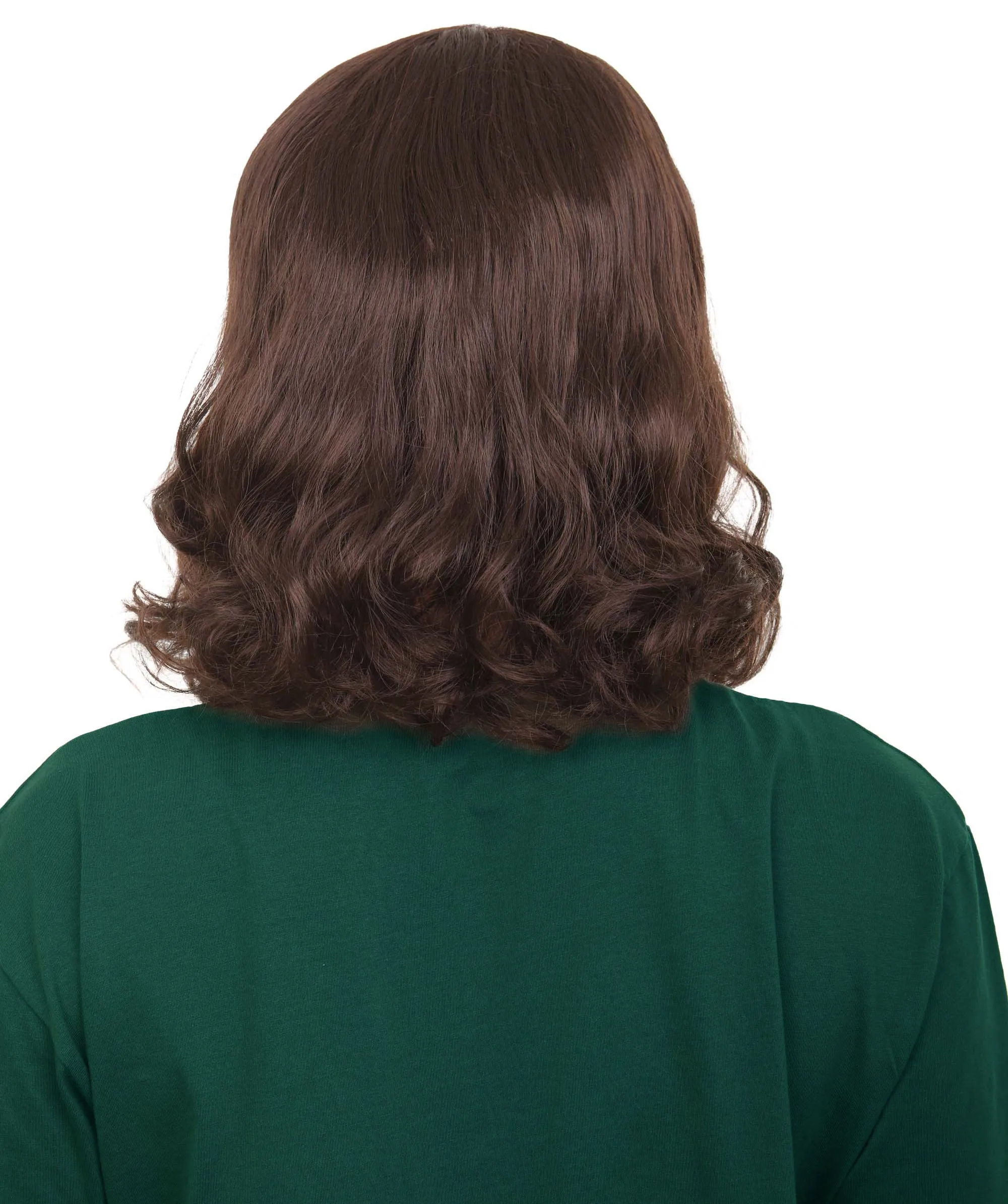 Adult Men's Brown Barebone Long Wavy Wig | Best for Halloween | Flame-retardant Synthetic Fiber