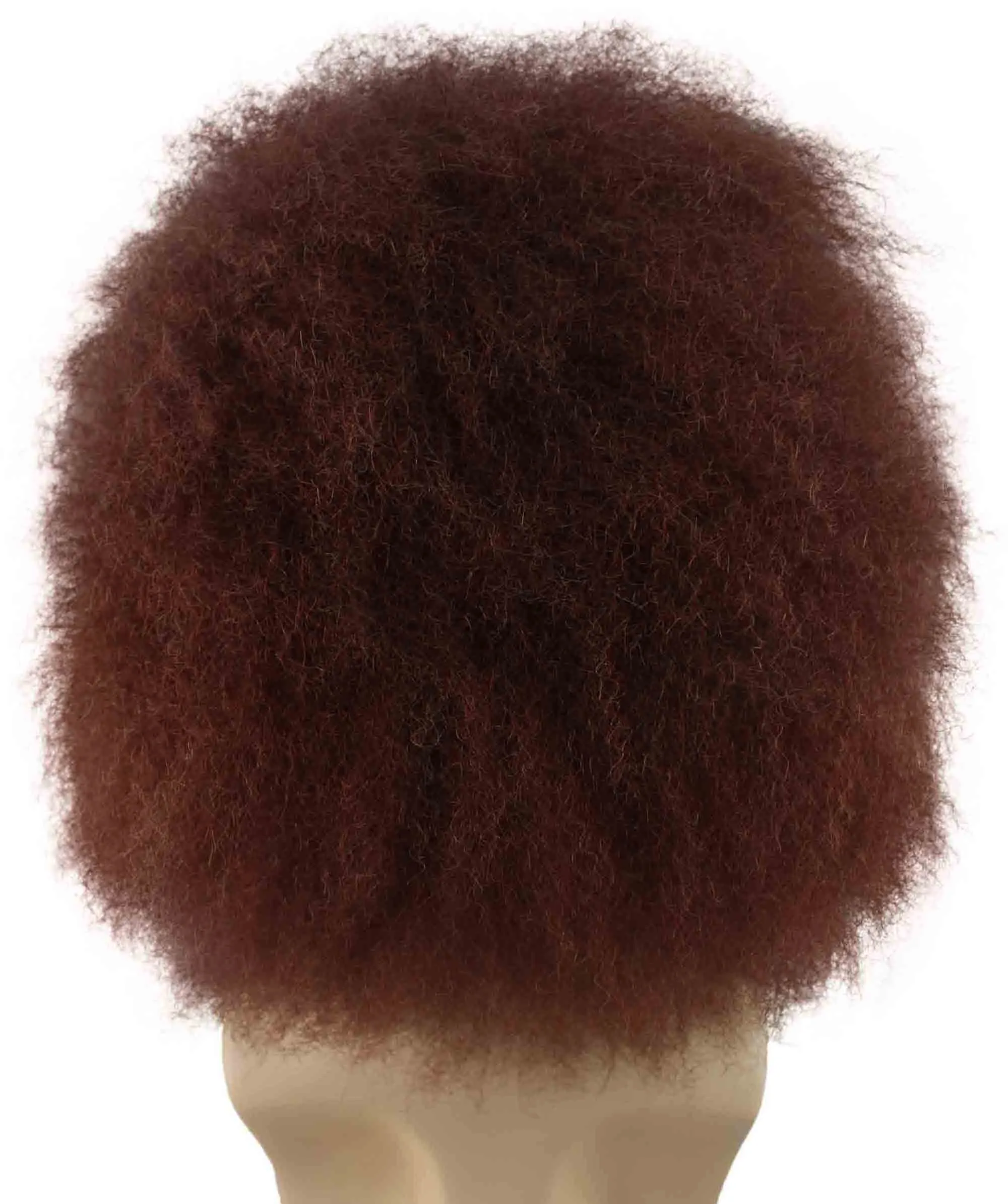 Adult Men's Brown Color Straight Spiked Afro Wildman Wig with Beard