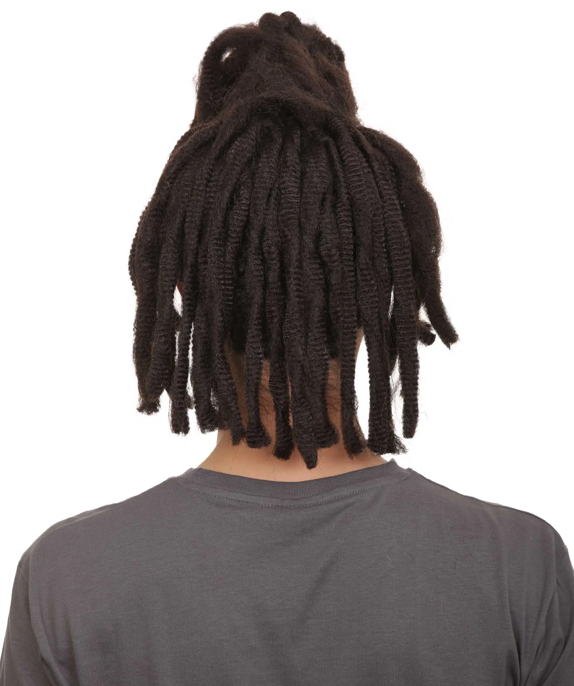 Adult Men’s Canadain Musician Long Dreadlock Ponytail Hair Updo Wig I Flame-retardant 100% Synthetic Fiber