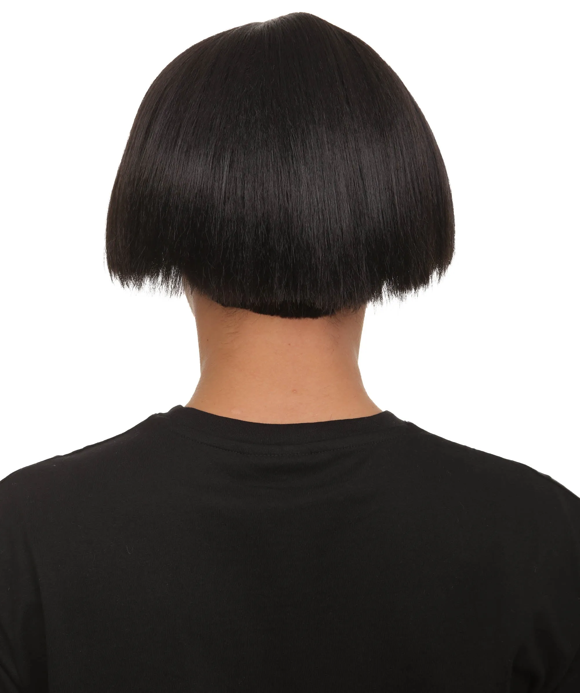 Adult Men’s Children’s Book Animated Movie Villian Black Bob Wig, Perfect for Halloween, Flame-retardant Synthetic Fiber