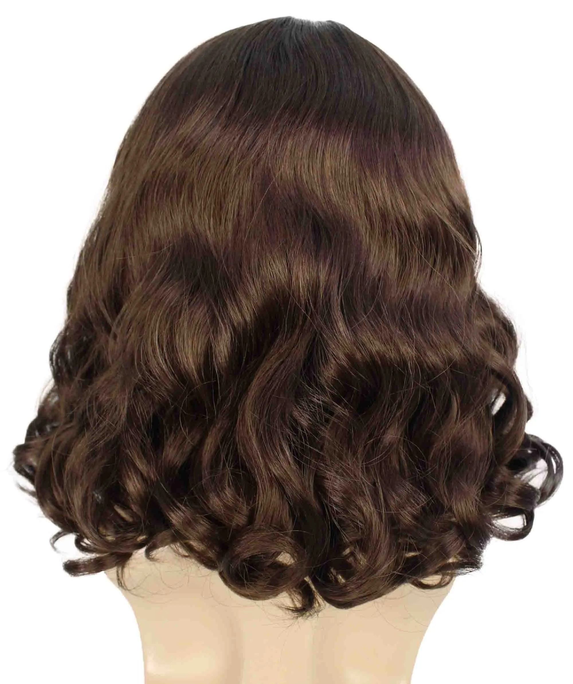 Adult Men's Dark Brown Color Wavy Shoulder Length Lumber Jack Wig with Full Mustache and Beard
