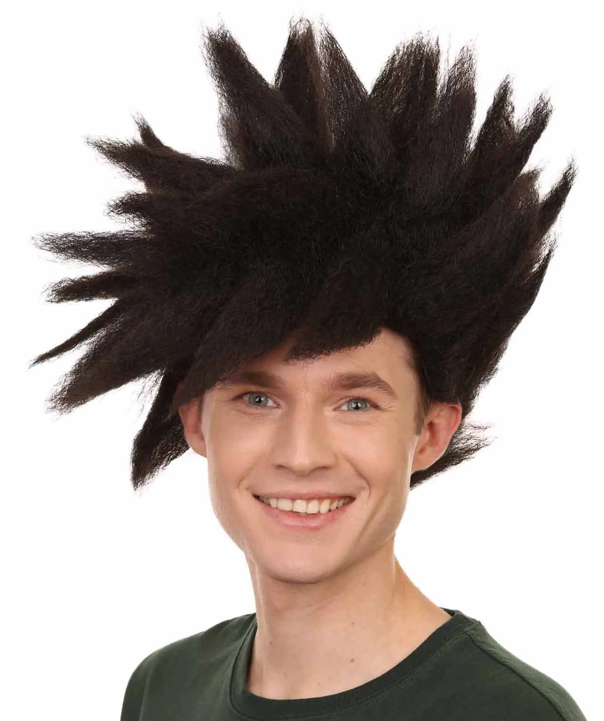 Adult Men's Medium Length Spiked Halloween Cosplay Anime Villain Blueflame Costume Wig, Synthetic Soft Fiber Hair, Perfect for your next Convention and Group Crossplay!  | HPO
