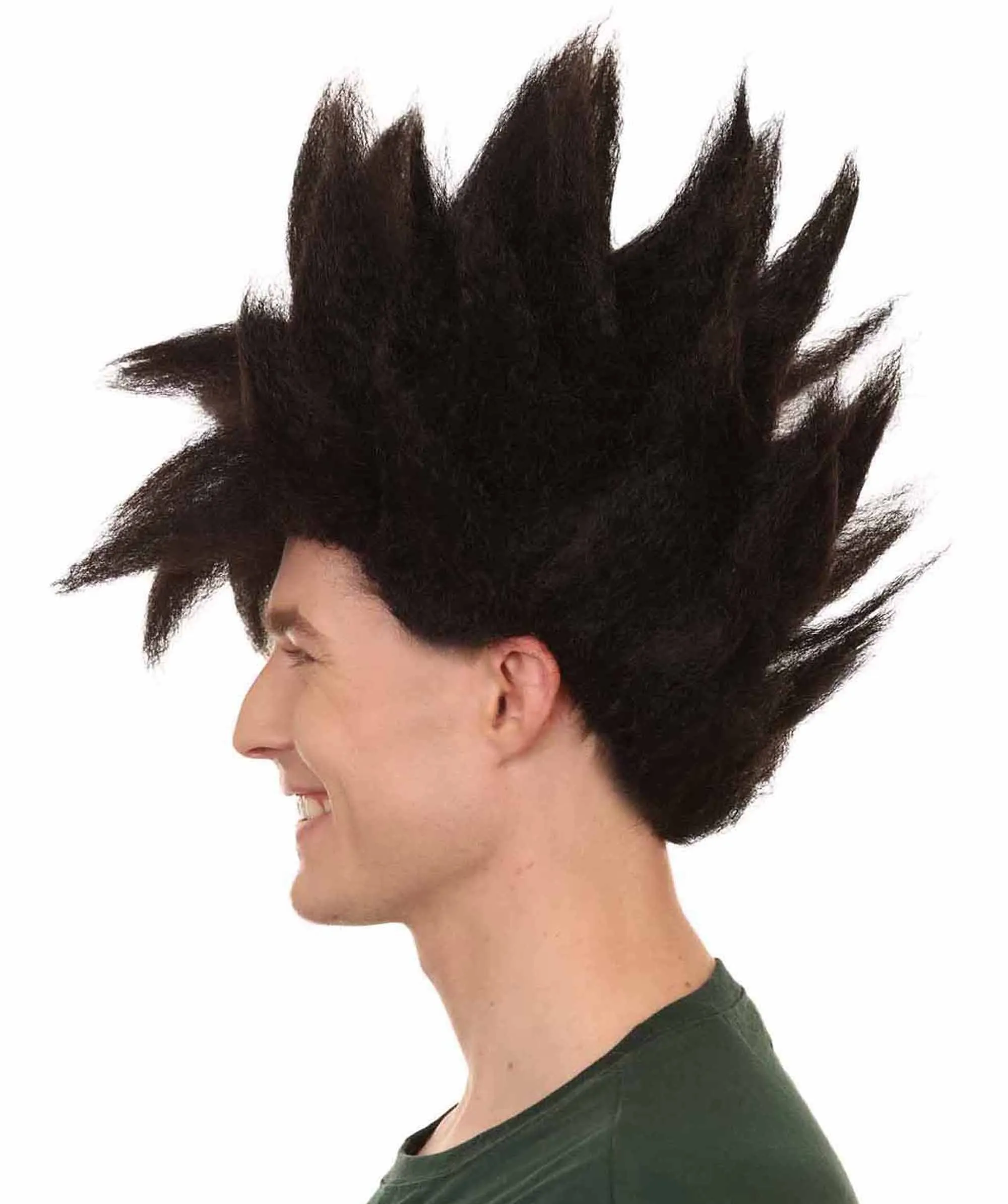 Adult Men's Medium Length Spiked Halloween Cosplay Anime Villain Blueflame Costume Wig, Synthetic Soft Fiber Hair, Perfect for your next Convention and Group Crossplay!  | HPO