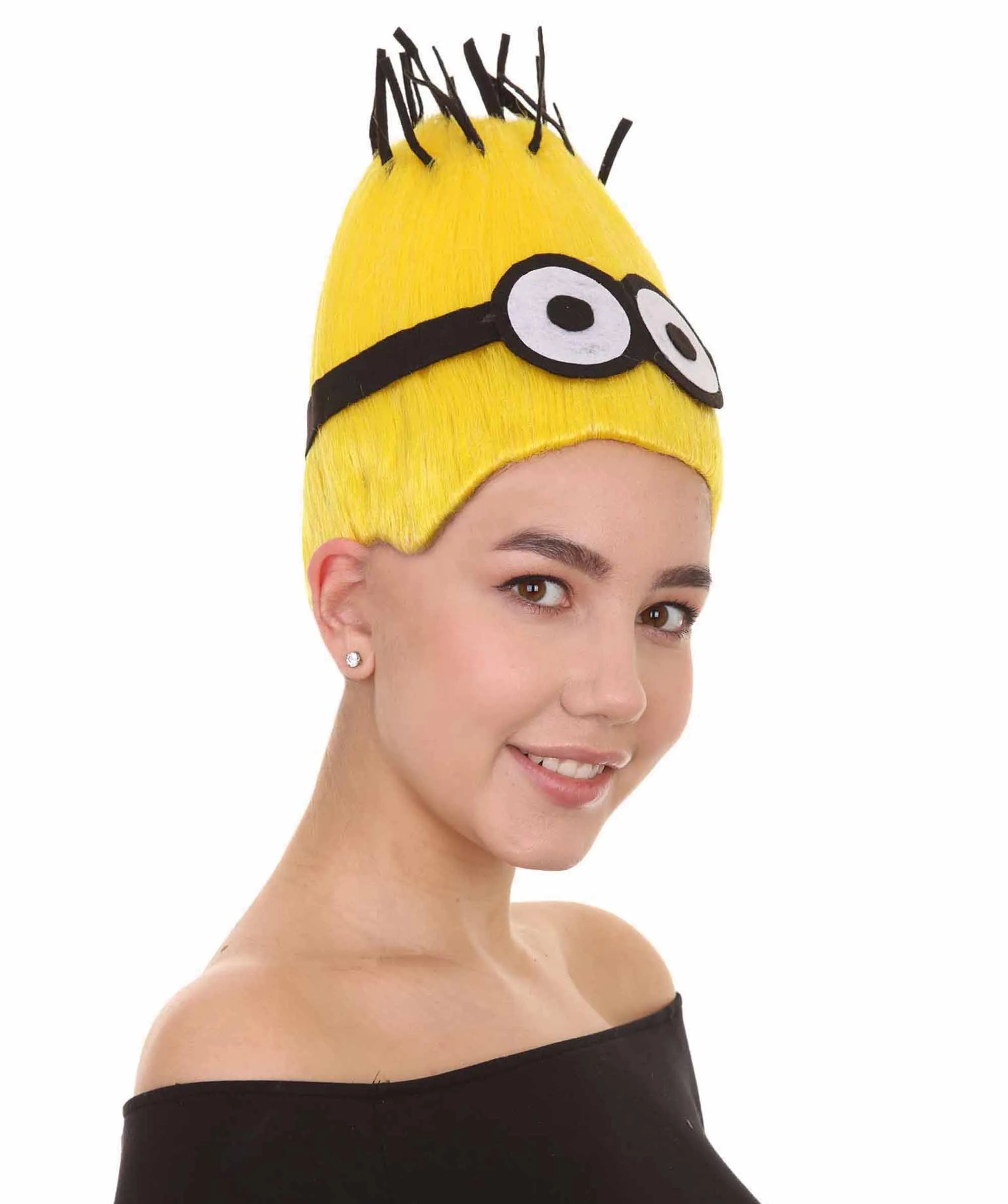 Adult Unisex Animated Movie Funny Character Yellow Wig | Premium Breathable Capless Cap | Flame Retardant Synthetic Fiber