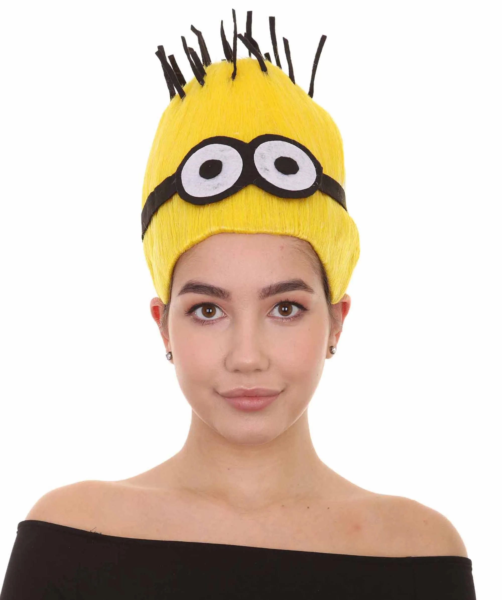 Adult Unisex Animated Movie Funny Character Yellow Wig | Premium Breathable Capless Cap | Flame Retardant Synthetic Fiber