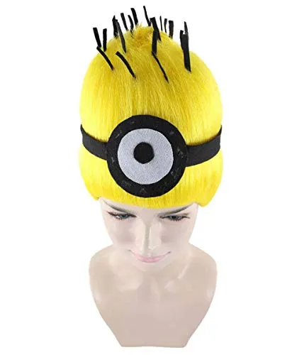 Adult Unisex Animated Movie Funny Character Yellow Wig | Premium Breathable Capless Cap | Flame Retardant Synthetic Fiber
