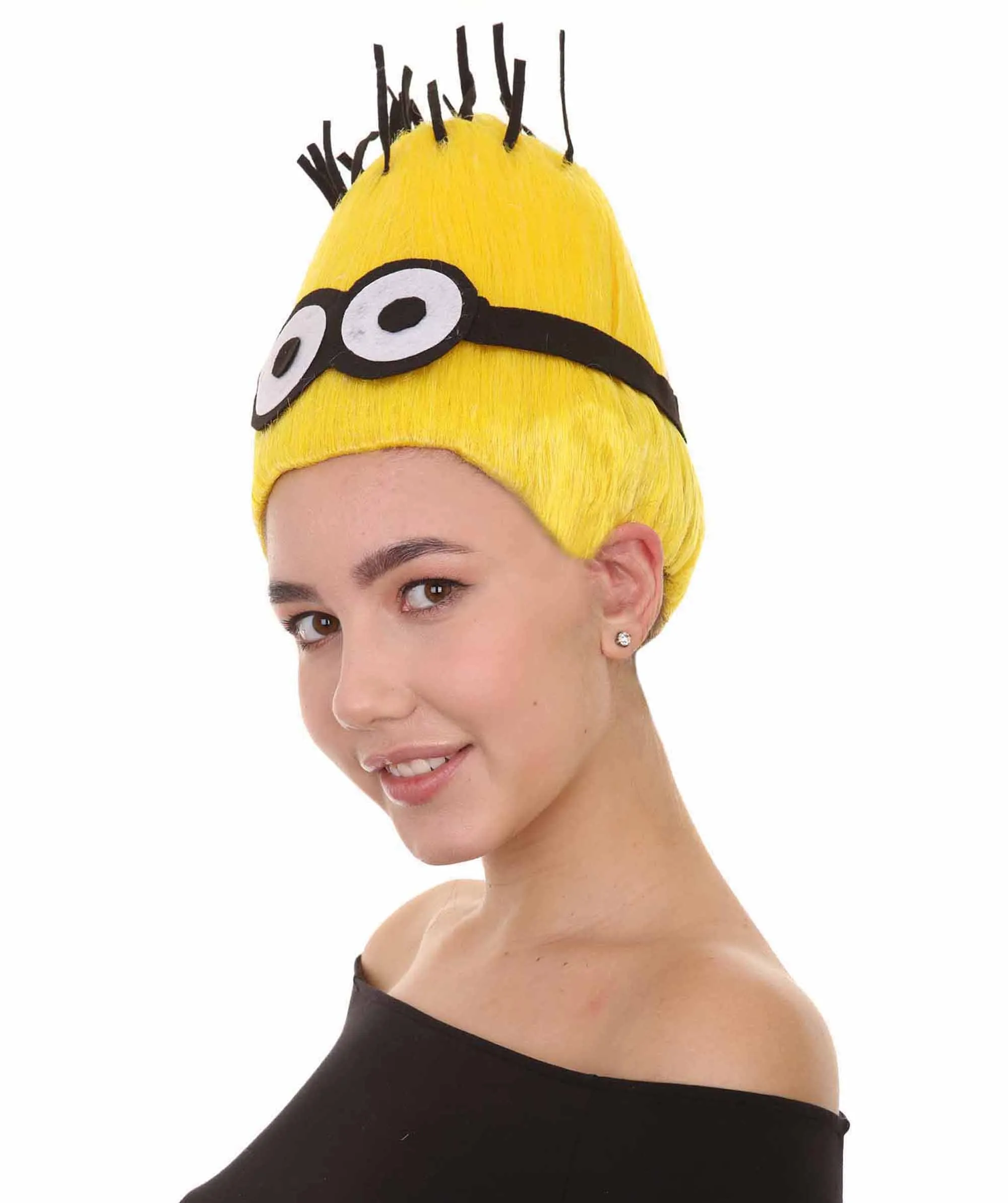 Adult Unisex Animated Movie Funny Character Yellow Wig | Premium Breathable Capless Cap | Flame Retardant Synthetic Fiber