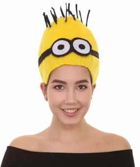 Adult Unisex Animated Movie Funny Character Yellow Wig | Premium Breathable Capless Cap | Flame Retardant Synthetic Fiber