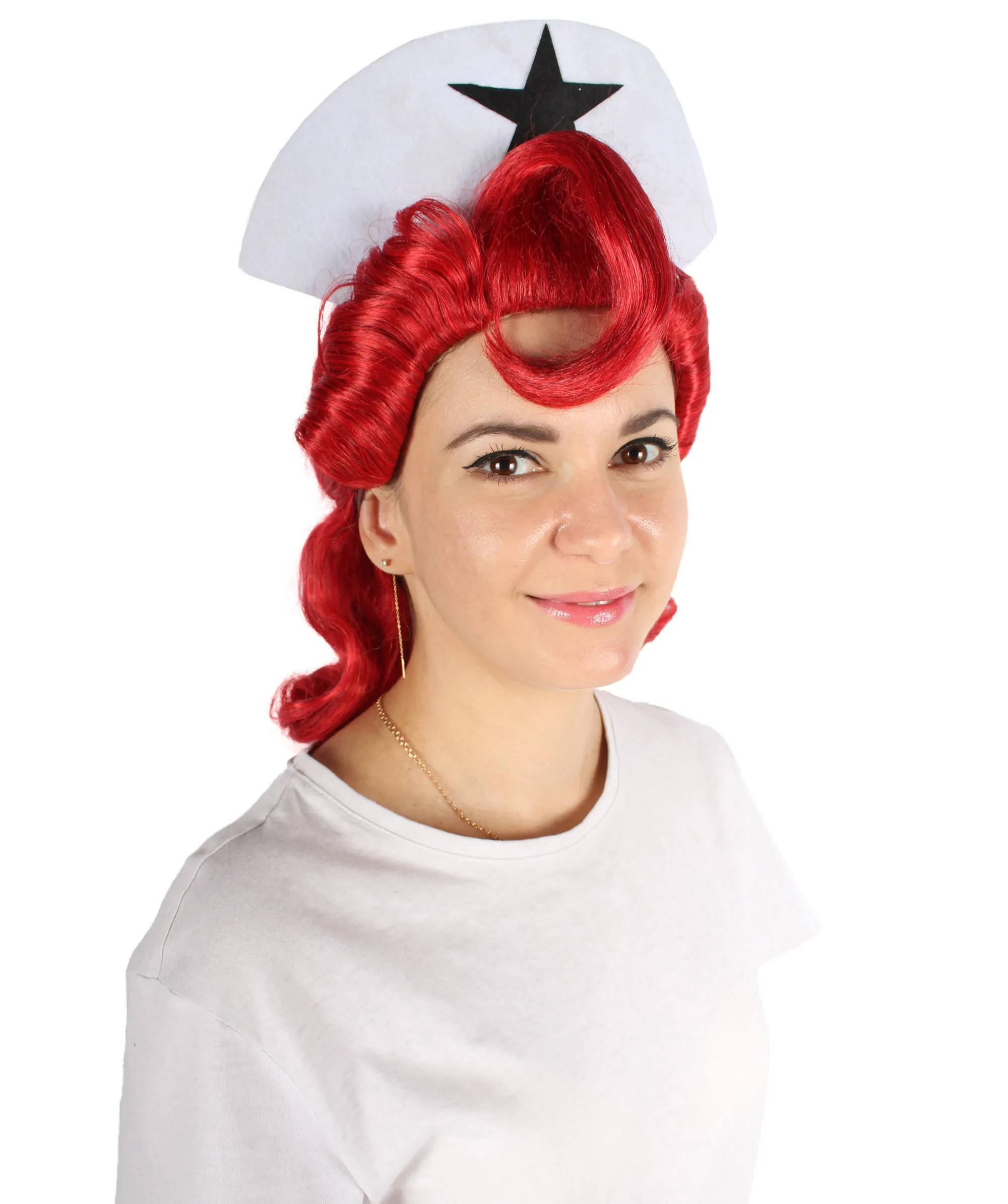 Adult Unisex Dark Red Drag Queen Wig | Best for Halloween | Flame-retardant Synthetic Fiber