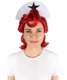 Adult Unisex Dark Red Drag Queen Wig | Best for Halloween | Flame-retardant Synthetic Fiber