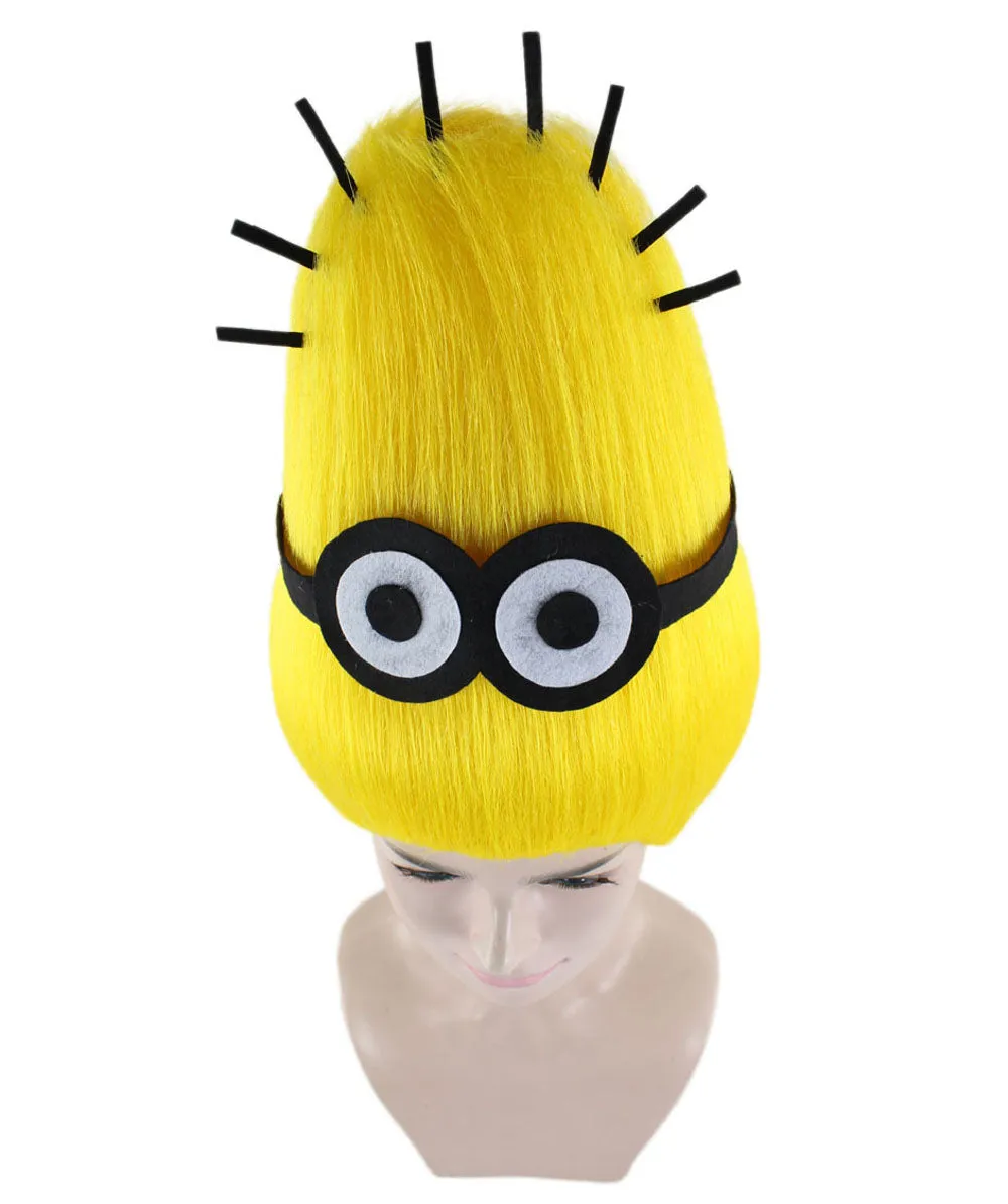 Adult Unisex Funny Movie Henchman Yellow Wig | Premium Breathable Capless Cap | Flame Retardant Synthetic Fiber