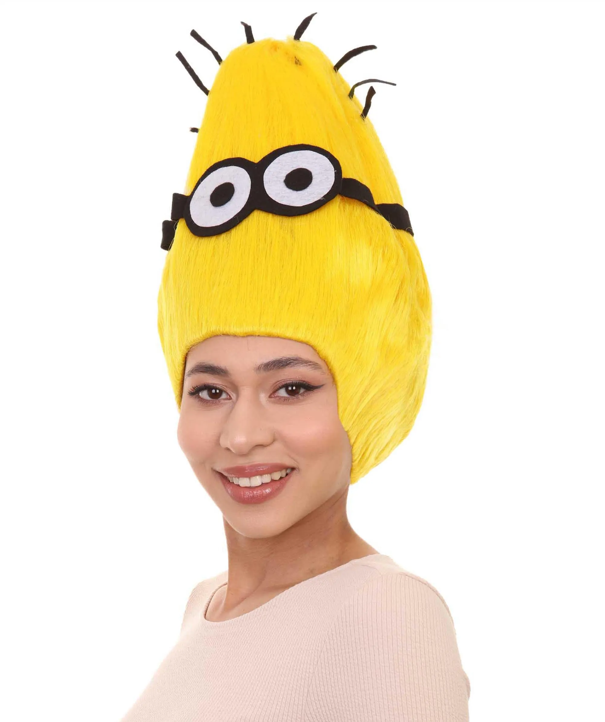 Adult Unisex Funny Movie Henchman Yellow Wig | Premium Breathable Capless Cap | Flame Retardant Synthetic Fiber