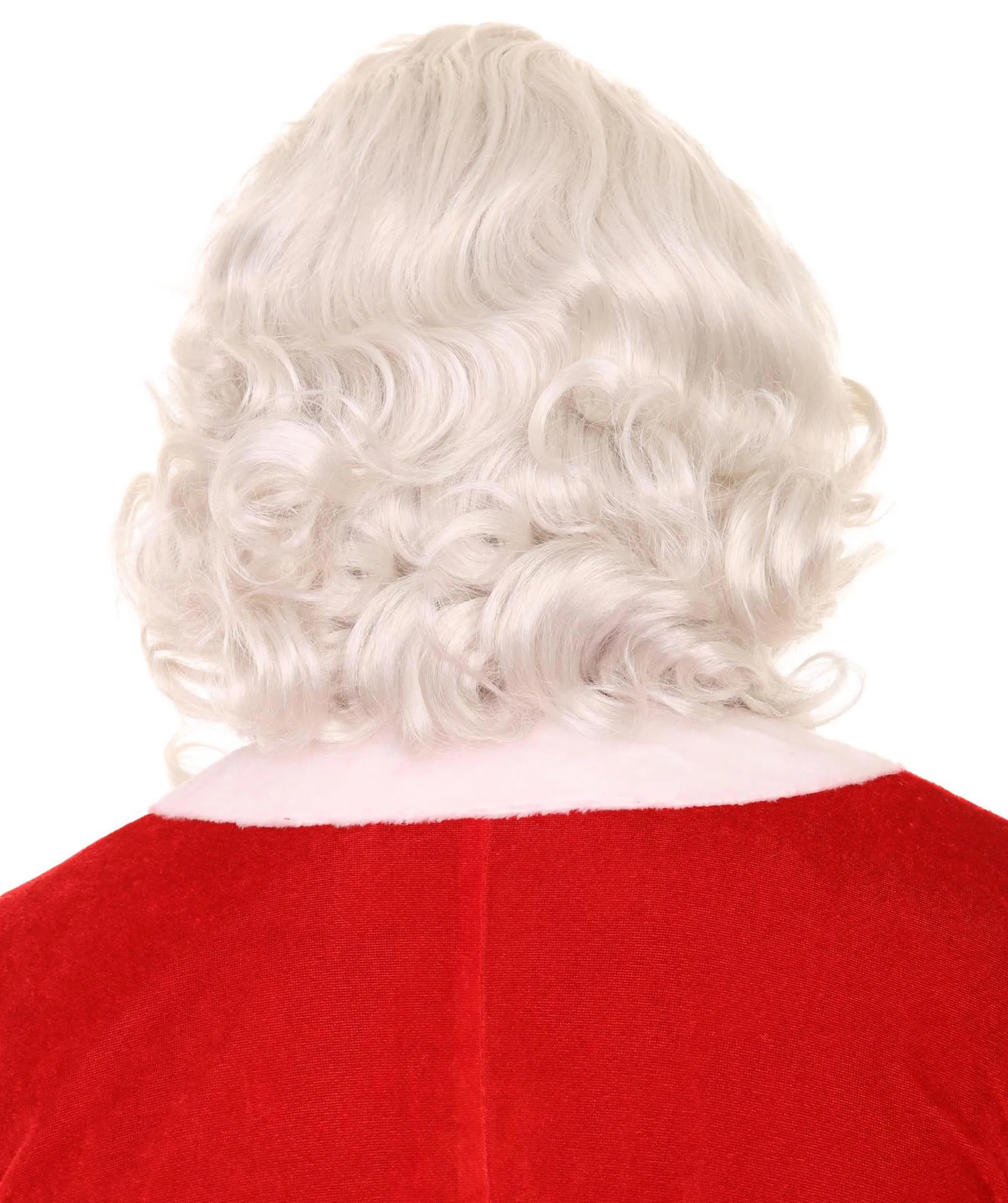 Adult Unisex Santa Claus White Wig and Beard Set | Perfect for Halloween| Flame-retardant Synthetic Fiber