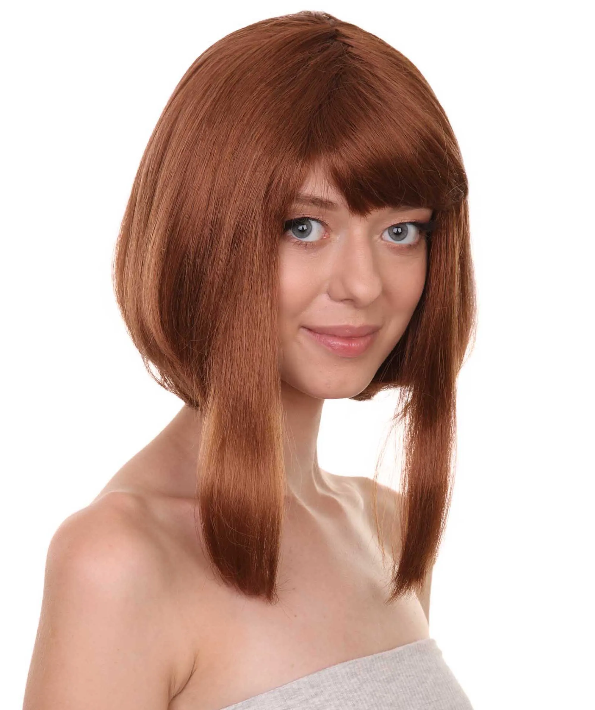 Adult Women's 14" Inch Medium Length Straight Halloween Cosplay Animated Pro Hero Costume Wig, Synthetic Soft Fiber Hair, Perfect for your next Conventiton and Group Anime Party! | HPO