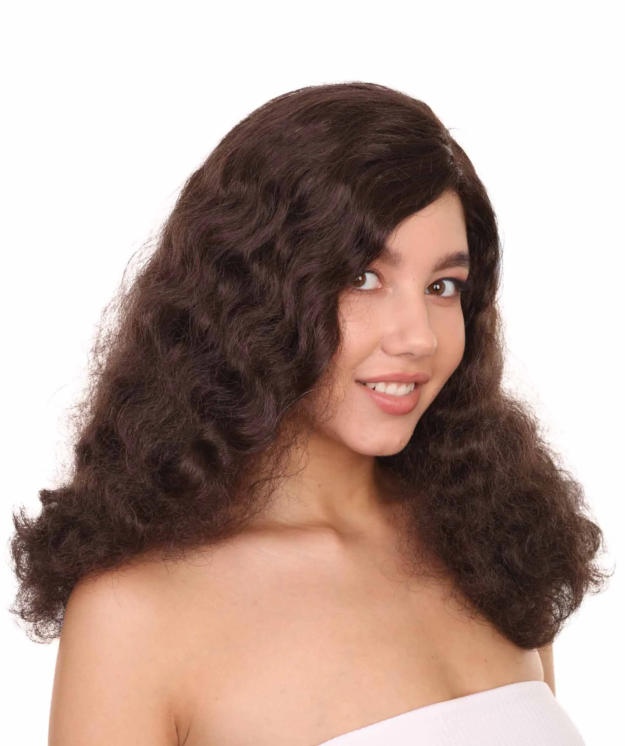 Adult Women's 17" Inch Medium Length Wavy Halloween Cosplay Euphoria of Dating Terry Wig, Synthetic Soft Fiber Hair, Capless Cap Design for Comfort and Fit | HPO
