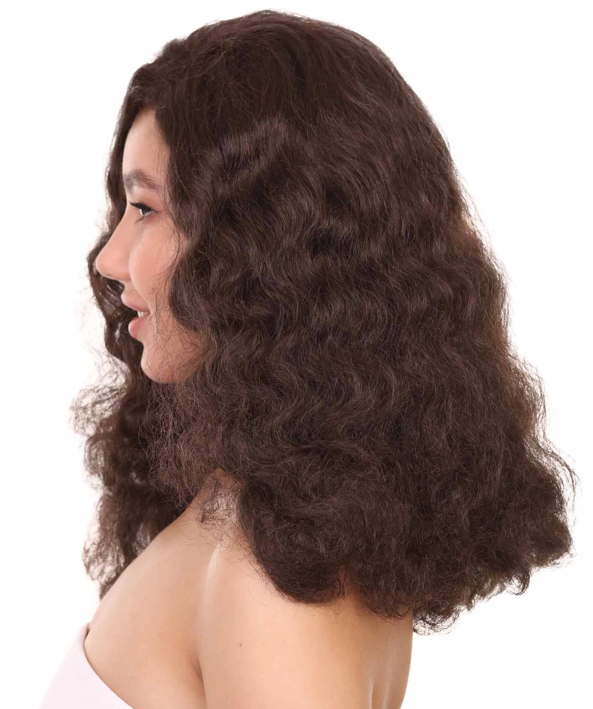 Adult Women's 17" Inch Medium Length Wavy Halloween Cosplay Euphoria of Dating Terry Wig, Synthetic Soft Fiber Hair, Capless Cap Design for Comfort and Fit | HPO