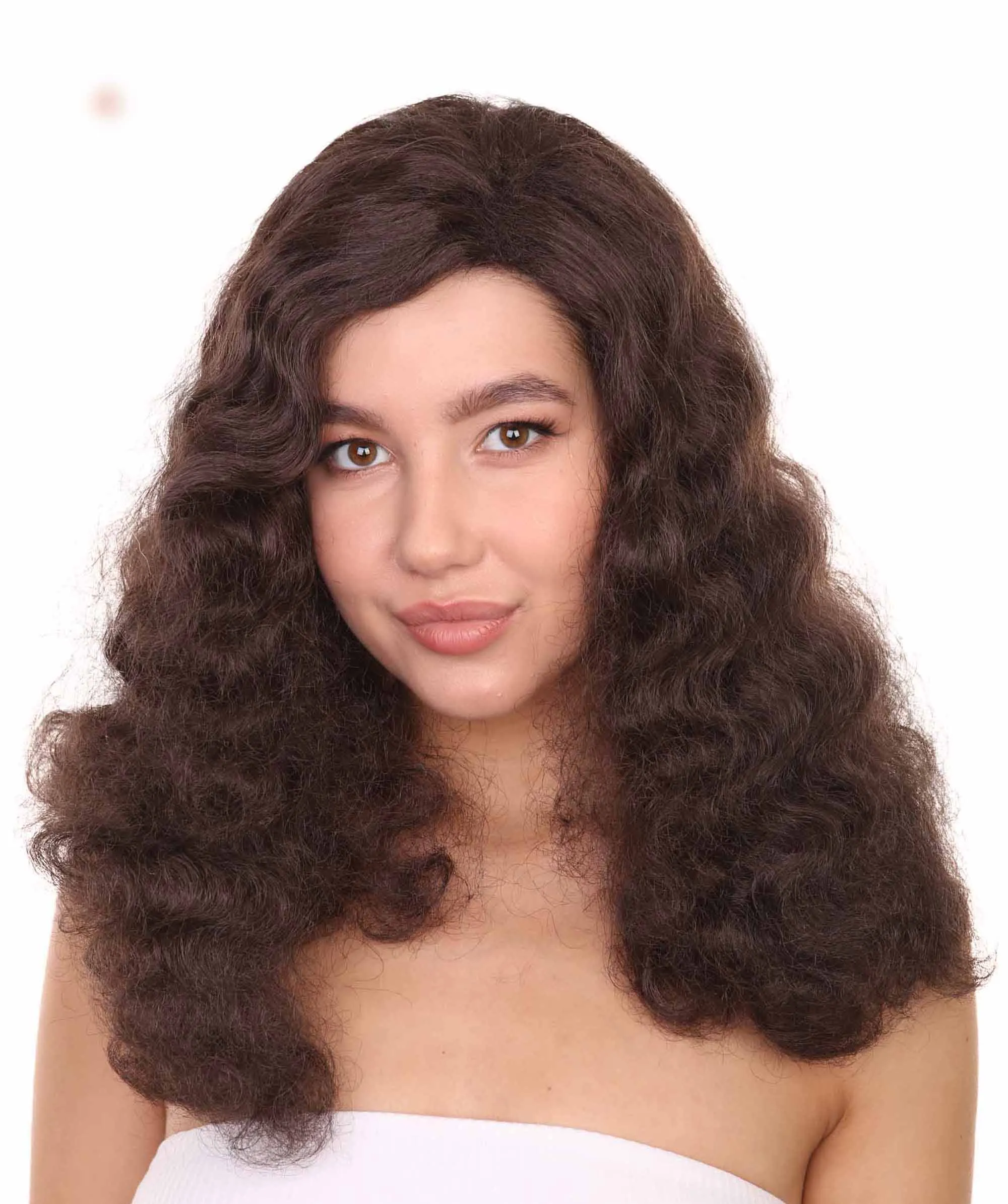 Adult Women's 17" Inch Medium Length Wavy Halloween Cosplay Euphoria of Dating Terry Wig, Synthetic Soft Fiber Hair, Capless Cap Design for Comfort and Fit | HPO