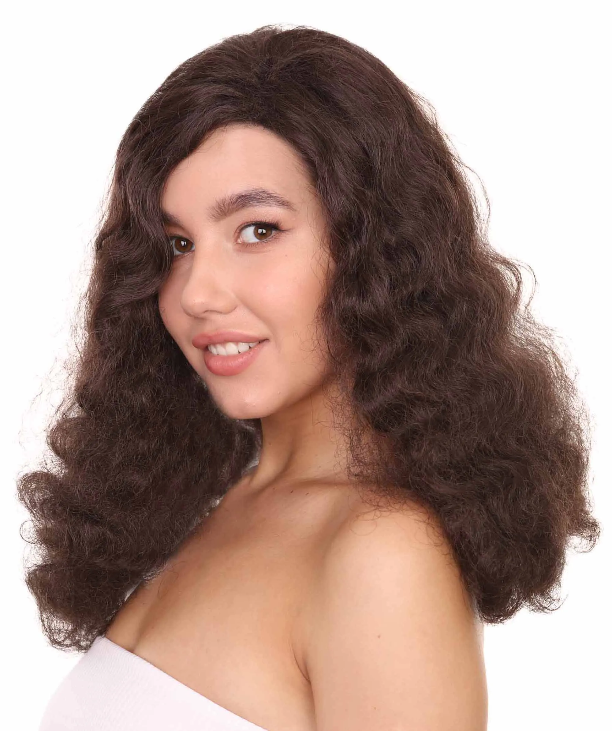 Adult Women's 17" Inch Medium Length Wavy Halloween Cosplay Euphoria of Dating Terry Wig, Synthetic Soft Fiber Hair, Capless Cap Design for Comfort and Fit | HPO