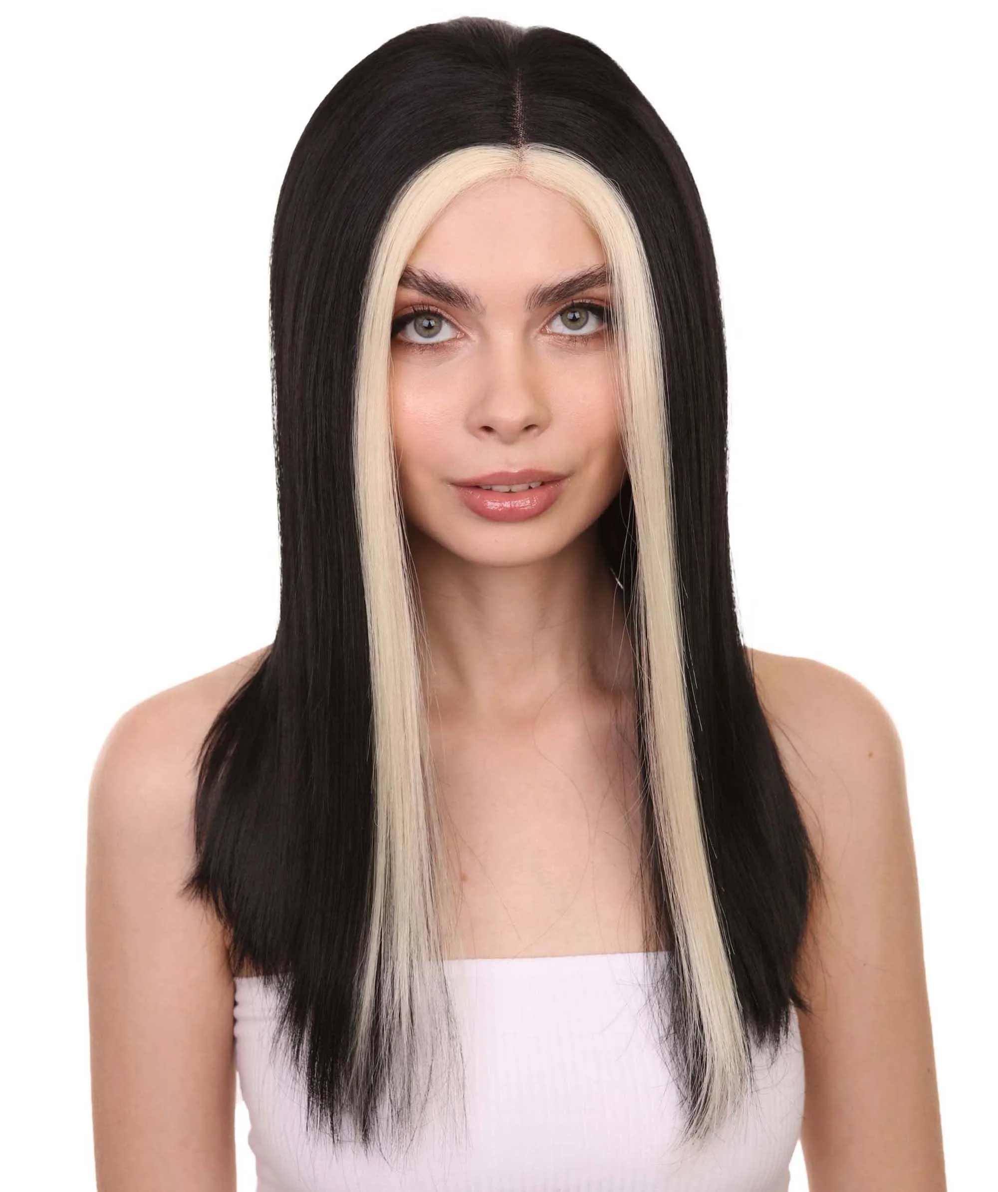 Adult Women's 18" Inch Long Length Straight 4x4 Lace Front Natural Black Blonde Highlight Icon Beauty Wig, 100% Heat Resistant Fibers, Perfect for your Everyday Wear and Styling to your Expectations | Nunique