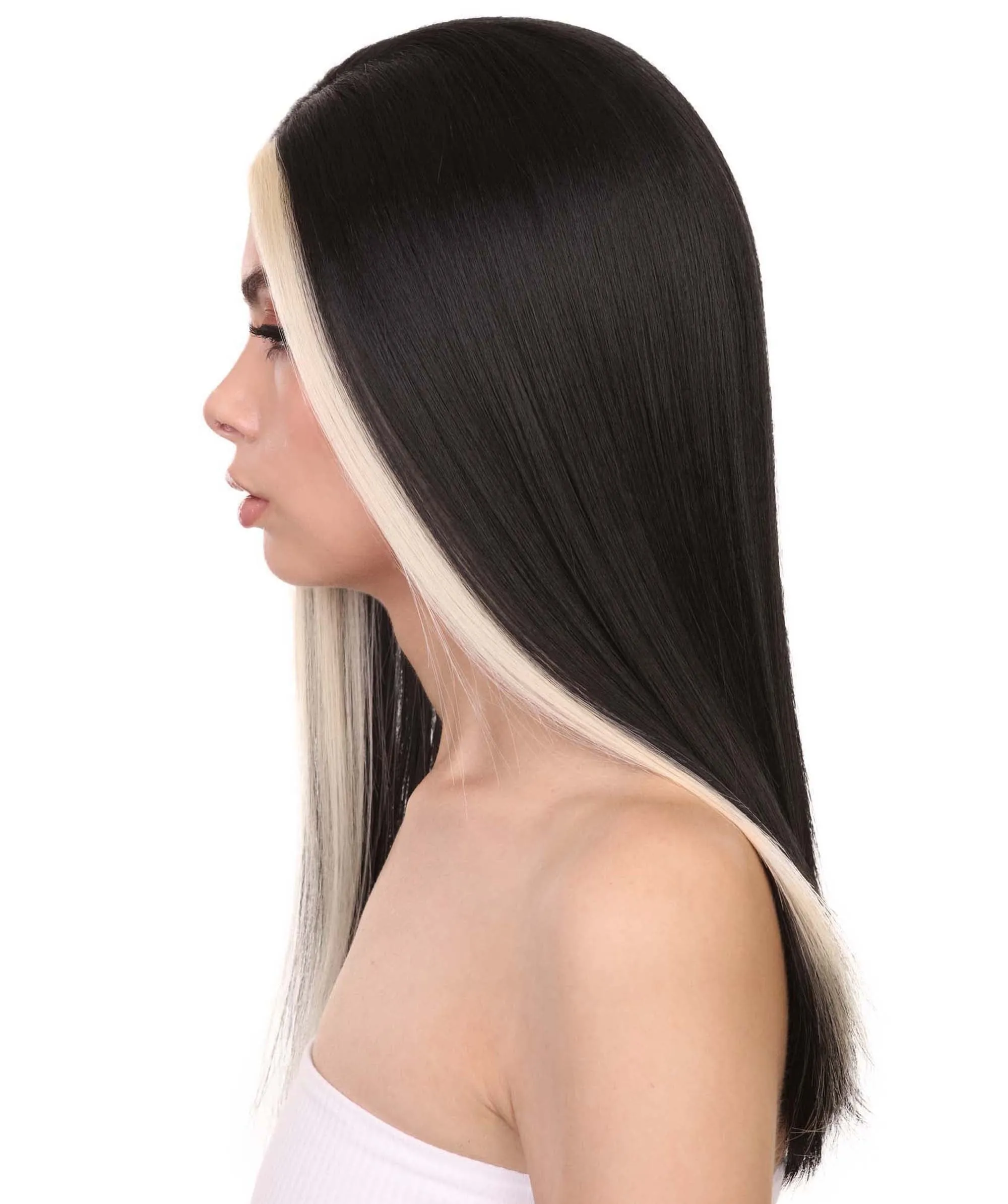 Adult Women's 18" Inch Long Length Straight 4x4 Lace Front Natural Black Blonde Highlight Icon Beauty Wig, 100% Heat Resistant Fibers, Perfect for your Everyday Wear and Styling to your Expectations | Nunique