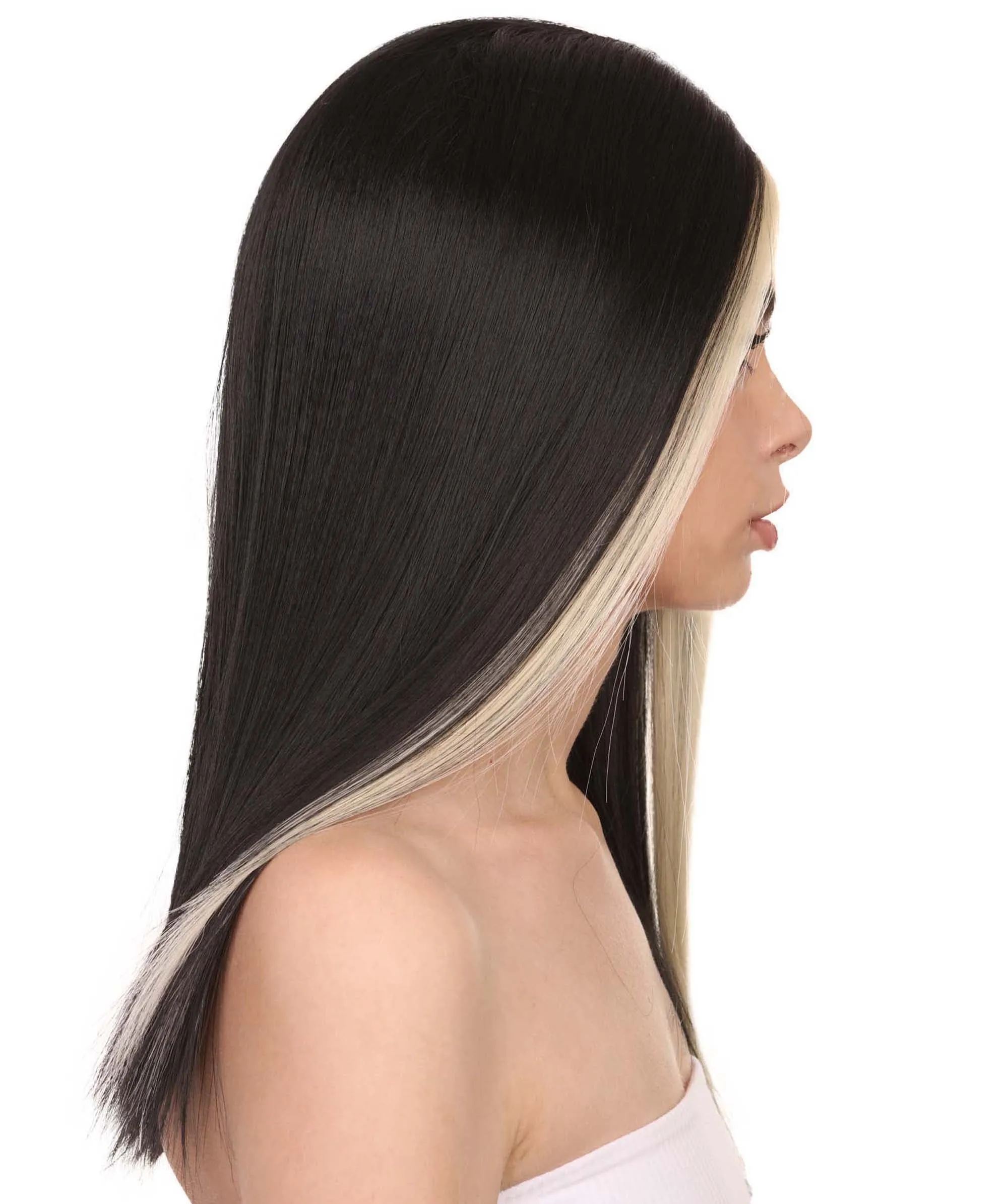 Adult Women's 18" Inch Long Length Straight 4x4 Lace Front Natural Black Blonde Highlight Icon Beauty Wig, 100% Heat Resistant Fibers, Perfect for your Everyday Wear and Styling to your Expectations | Nunique