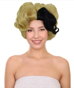 Adult Women’s American Drag Queen Blonde And Black Wig | Best for Halloween | Flame-retardant Synthetic Fiber