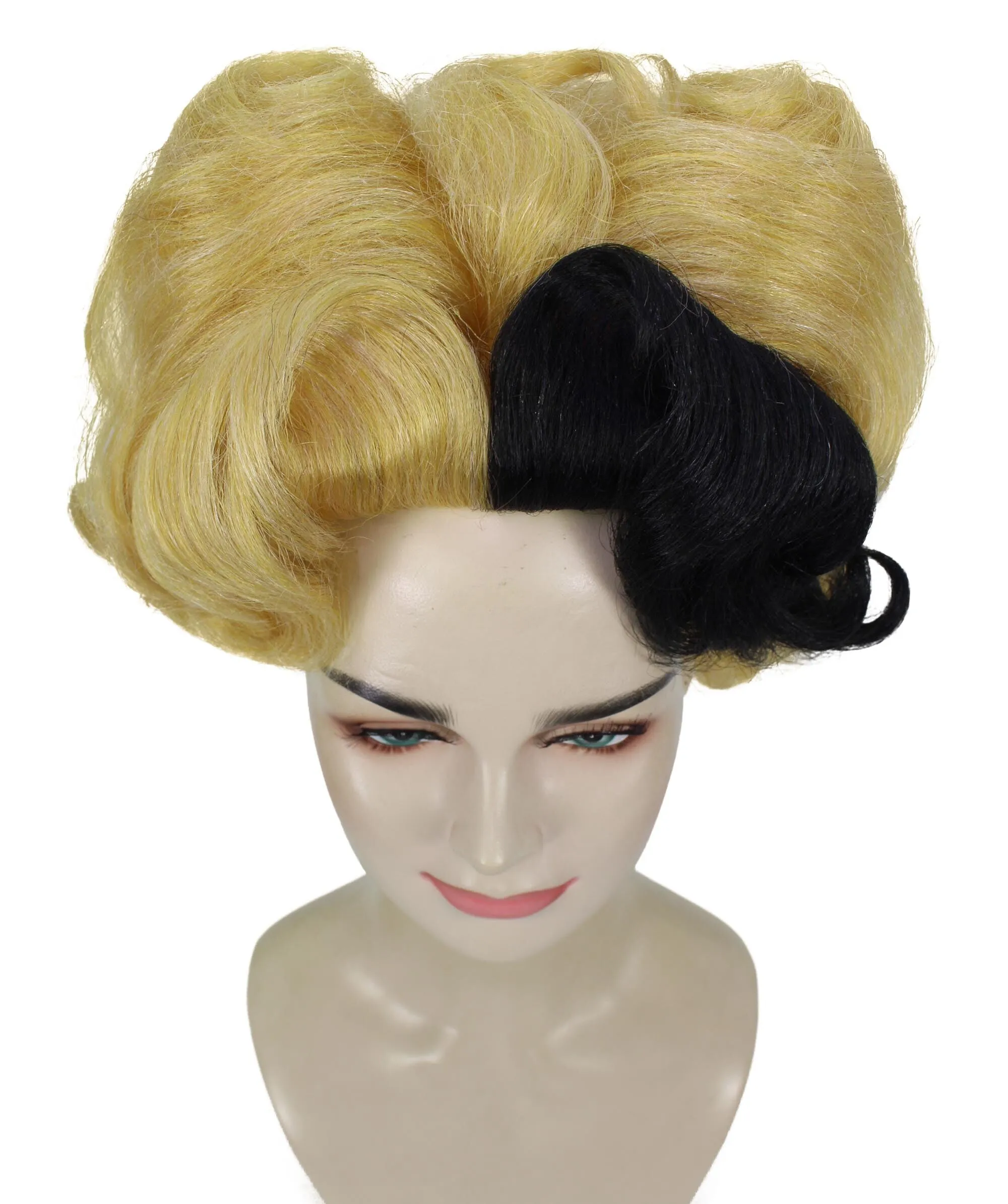 Adult Women’s American Drag Queen Blonde And Black Wig | Best for Halloween | Flame-retardant Synthetic Fiber
