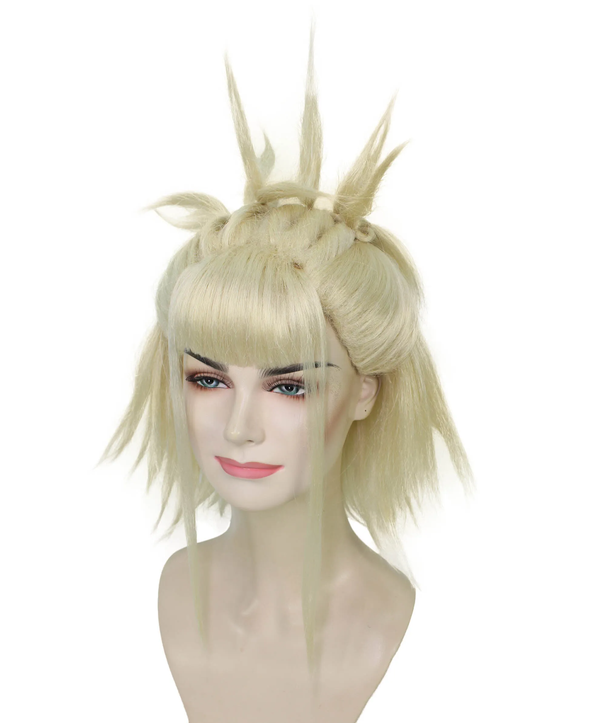 Adult Women’s American Rapper Queen 90s Blonde Curly Updo Wig I Perfect for Halloween | Flame-retardant Synthetic Fiber