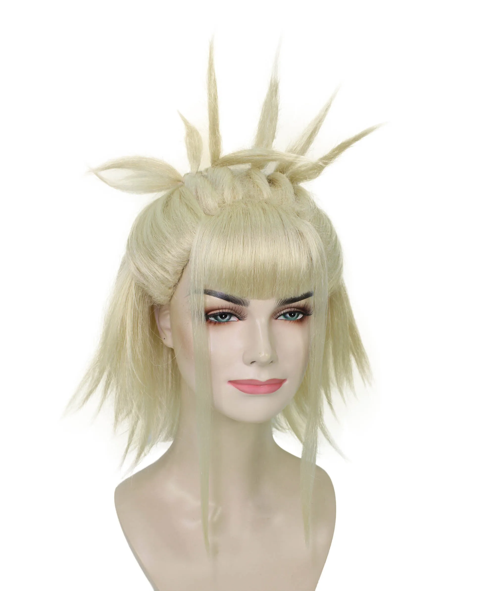 Adult Women’s American Rapper Queen 90s Blonde Curly Updo Wig I Perfect for Halloween | Flame-retardant Synthetic Fiber