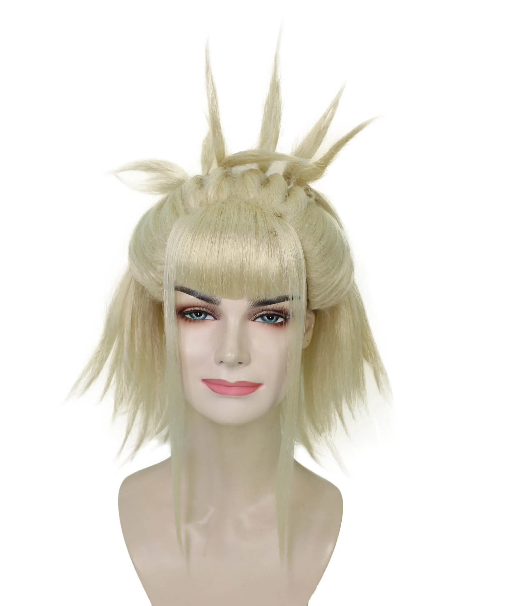 Adult Women’s American Rapper Queen 90s Blonde Curly Updo Wig I Perfect for Halloween | Flame-retardant Synthetic Fiber