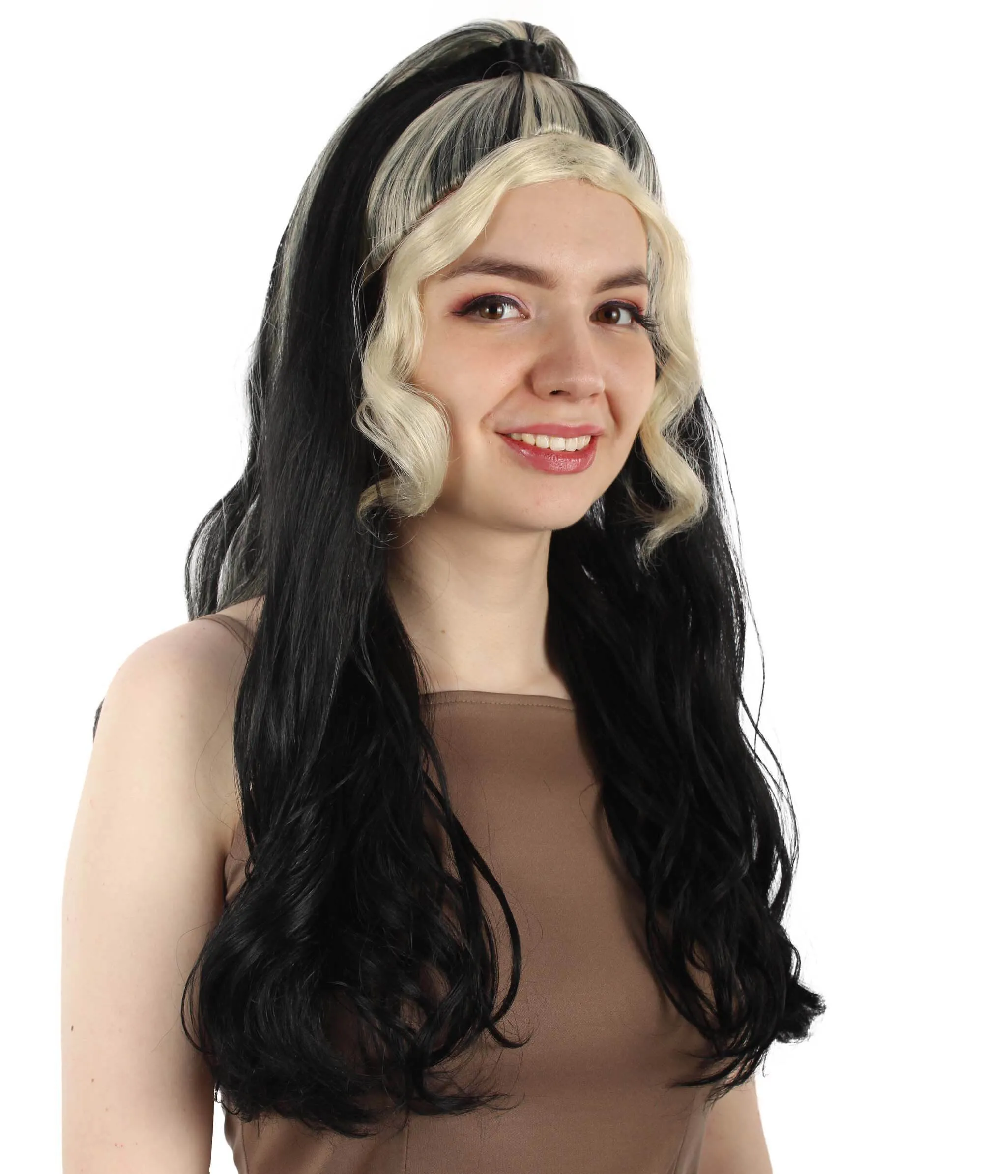 Adult Women's Brown K-pop Girl Group Singer Ponytail Wig, Best for Halloween, Flame-retardant Synthetic Fiber