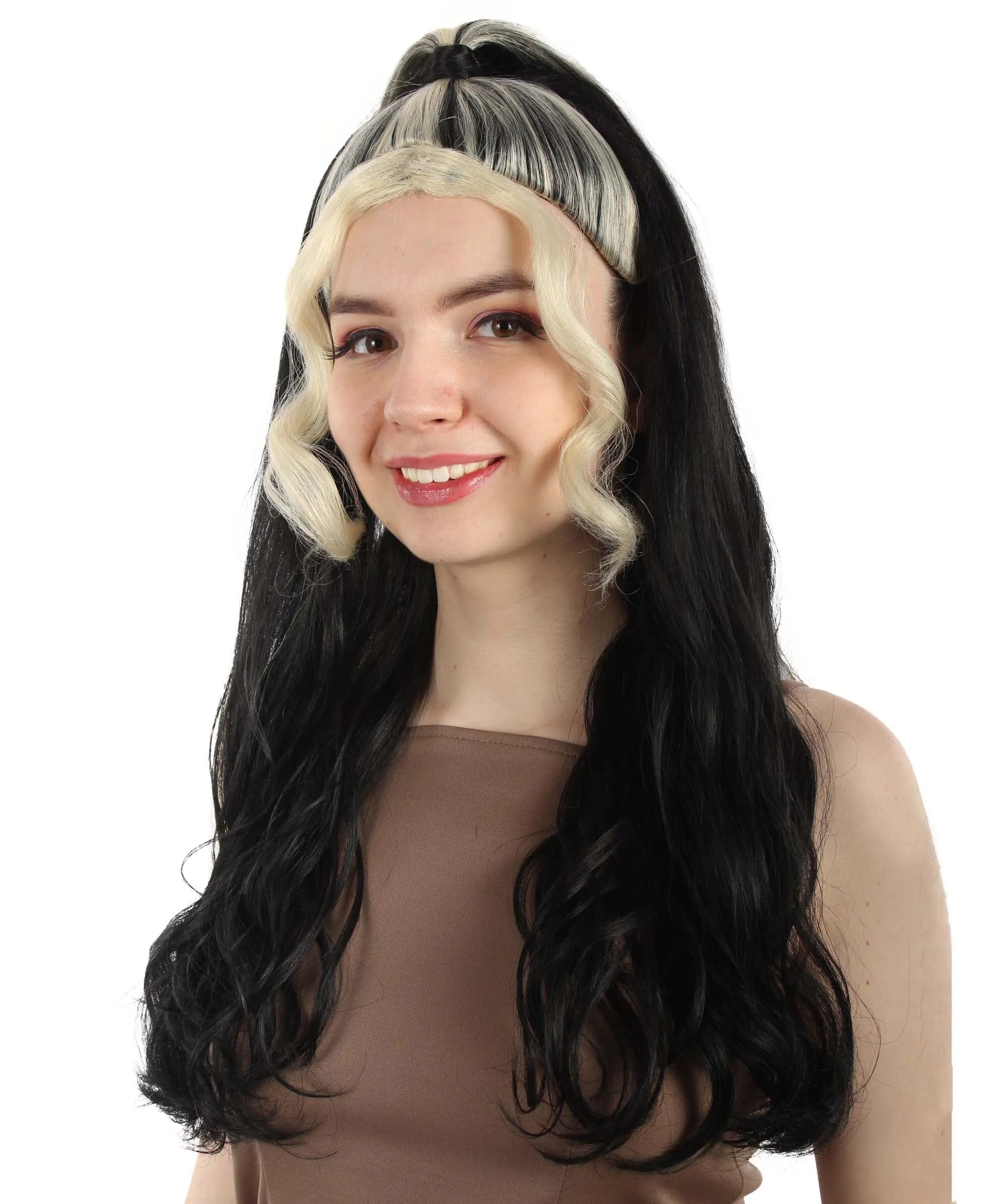 Adult Women's Brown K-pop Girl Group Singer Ponytail Wig, Best for Halloween, Flame-retardant Synthetic Fiber