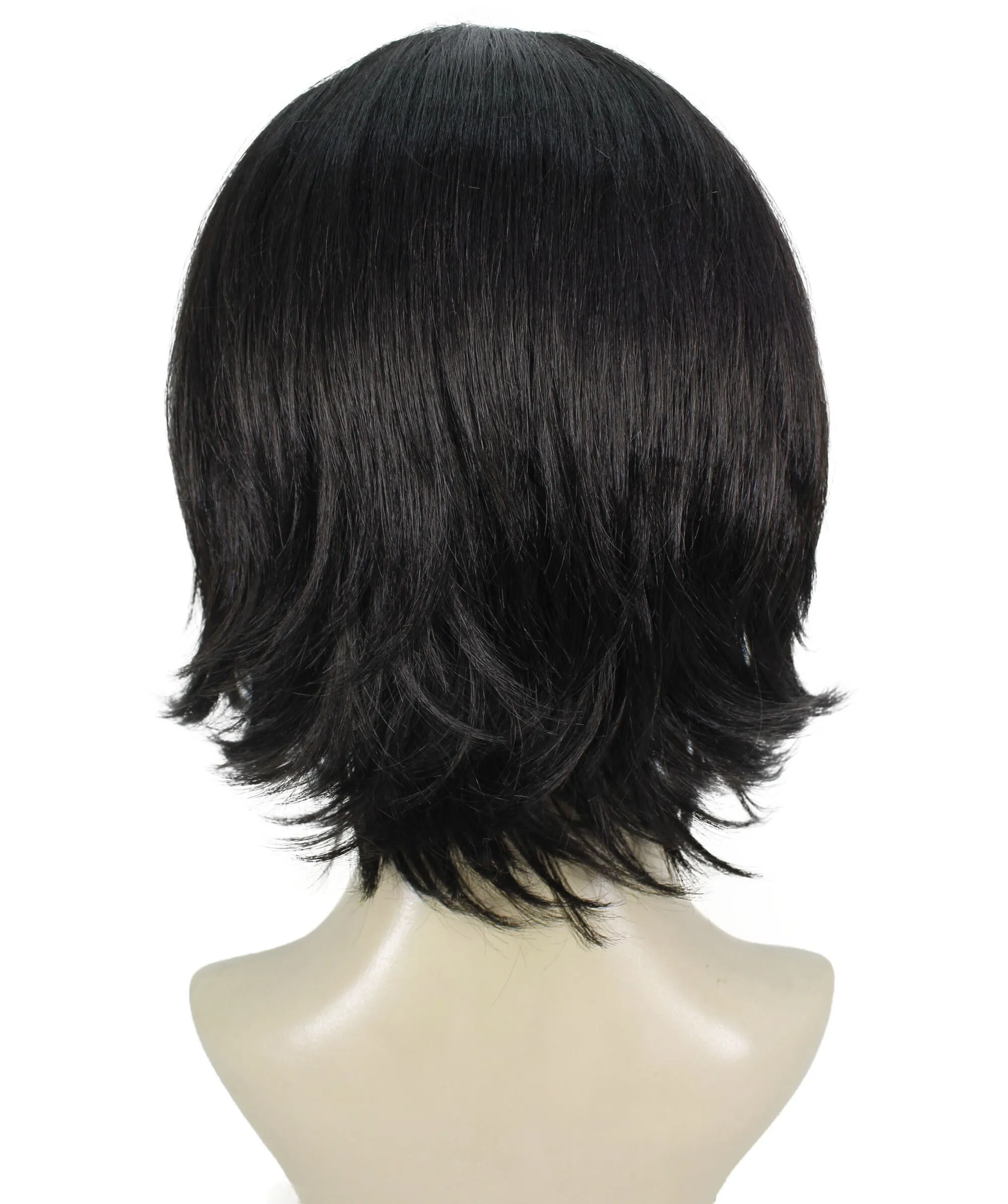 Adult Women’s Devil Hunter Bob Anime Wig, Breathable Capless Design, Perfect for Halloween and Anime-themed Group Parties, Flame-retardant Synthetic Fiber